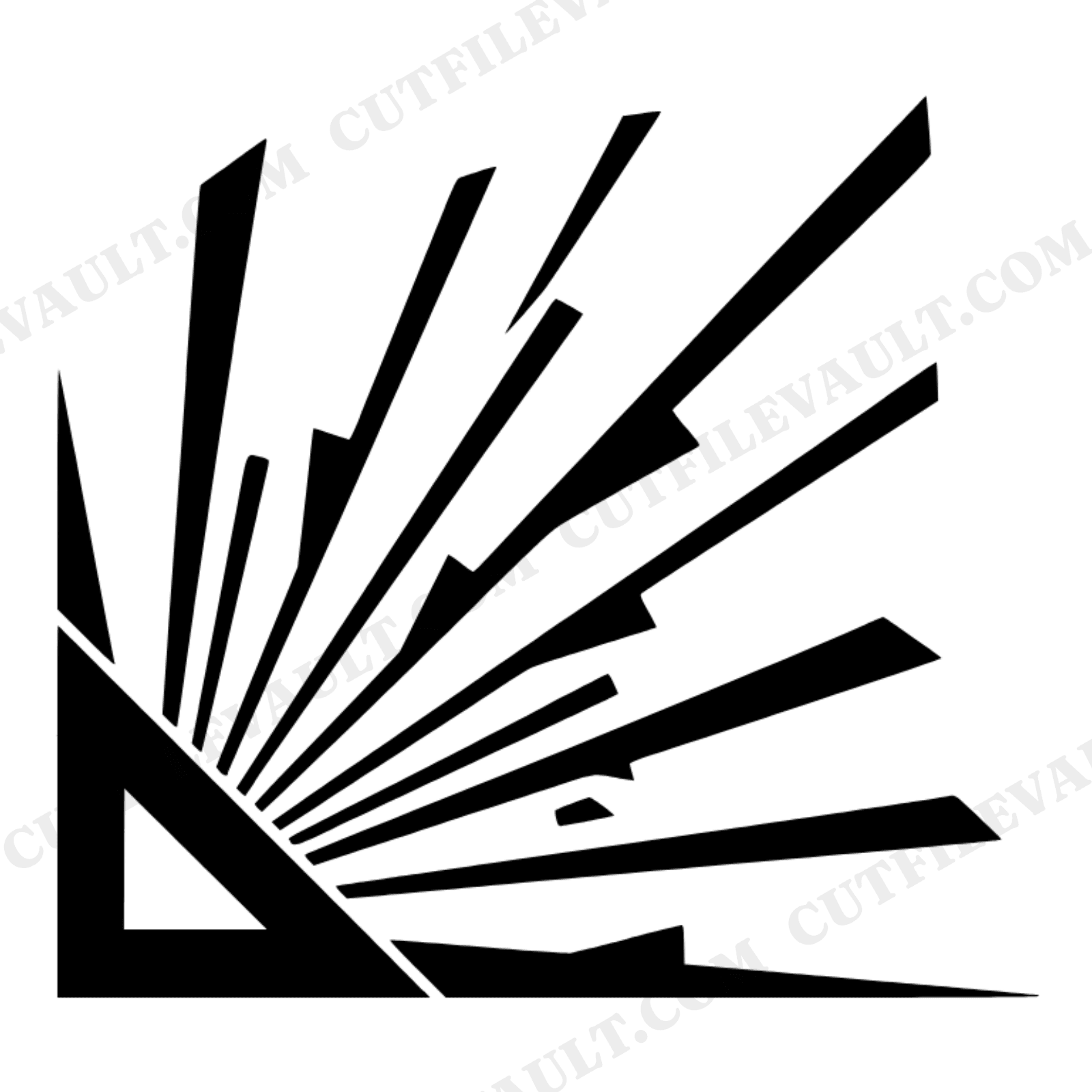 Summer Solstice SVG PNG Carpenter Square Sunburst Mid Century Cut File Cricut Silhouette Design, view 1