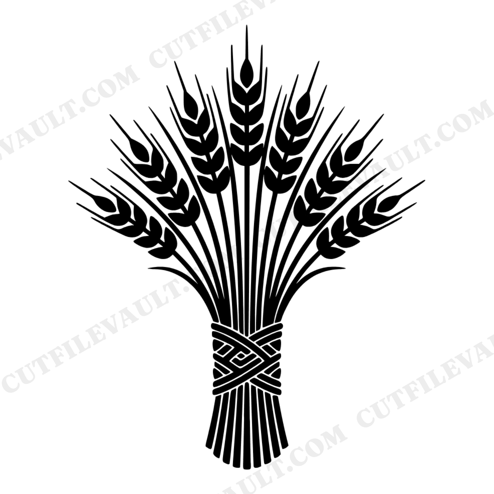 Summer Solstice Wheat Sheaf SVG PNG Art Deco Silhouette Cut File Farmhouse Harvest Decor Design, view 1