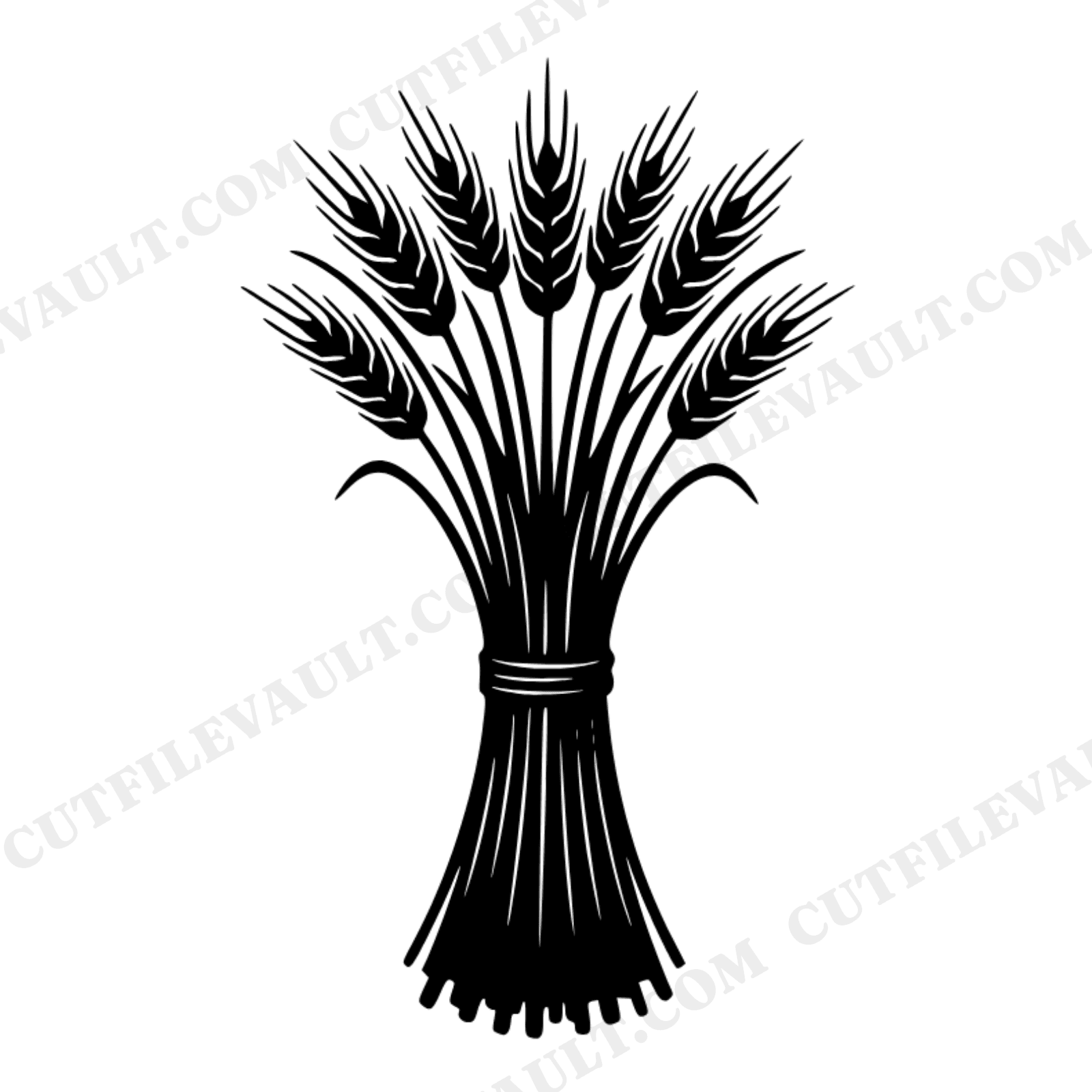 Summer Solstice Wheat Sheaf SVG PNG, Scandinavian Silhouette Cut File, Farmhouse Harvest Decor, view 1