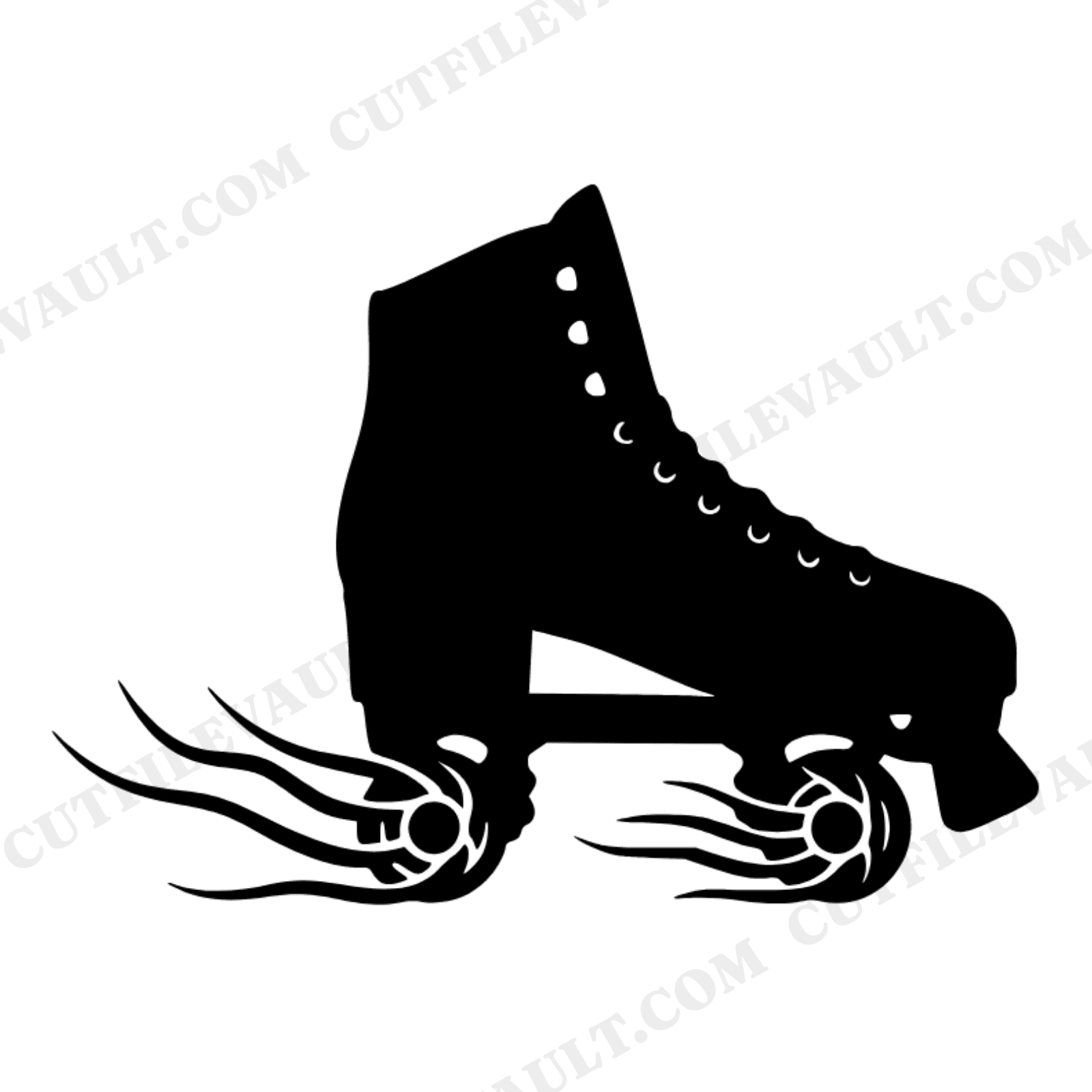 Sunburst Roller Skate SVG PNG Retro Summer Solstice Cut File Vintage 1950s Boho Skate Design, view 1