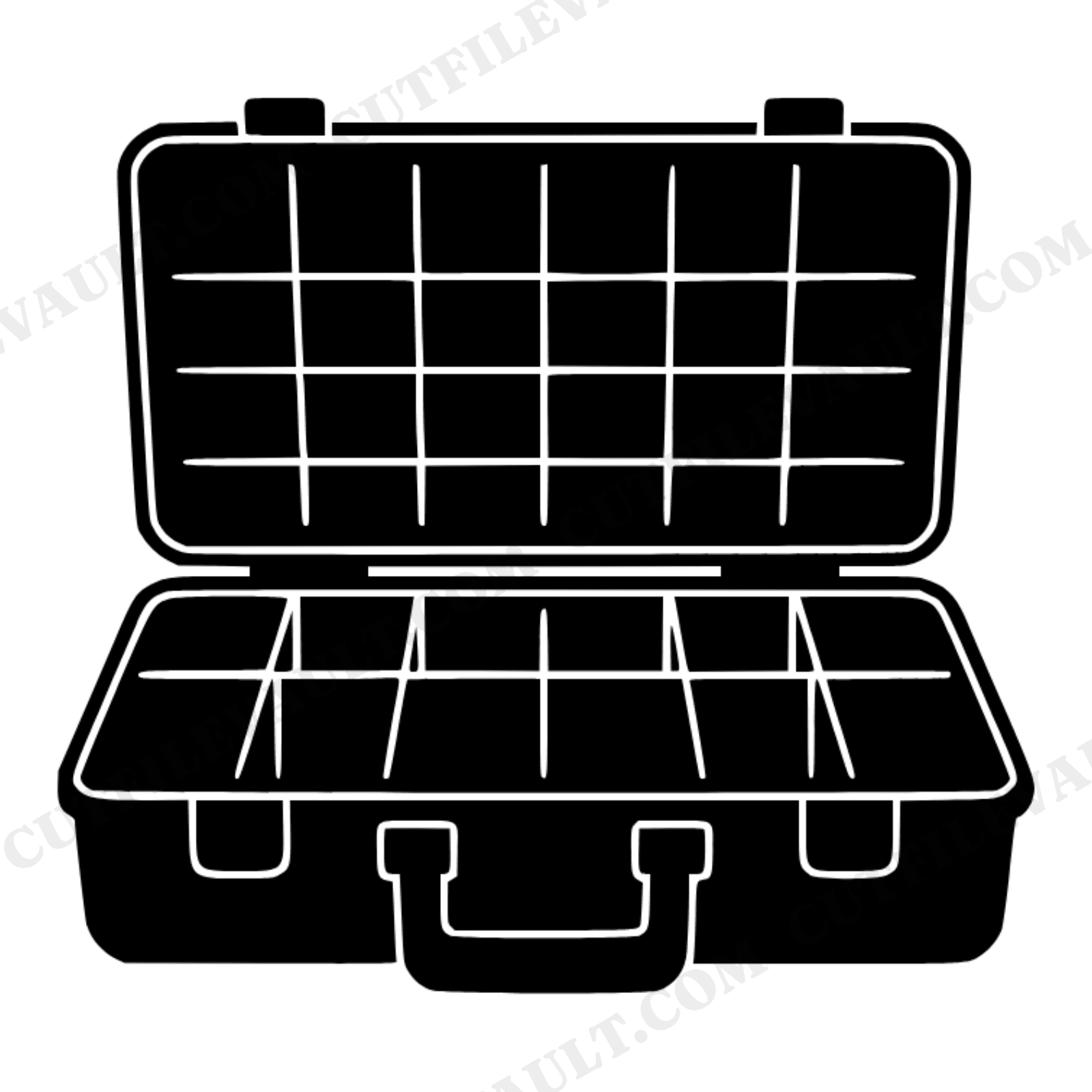 Tackle Box SVG PNG Open Fishing Box Silhouette Father's Day Retro Cut File Cricut Vinyl Design, view 1