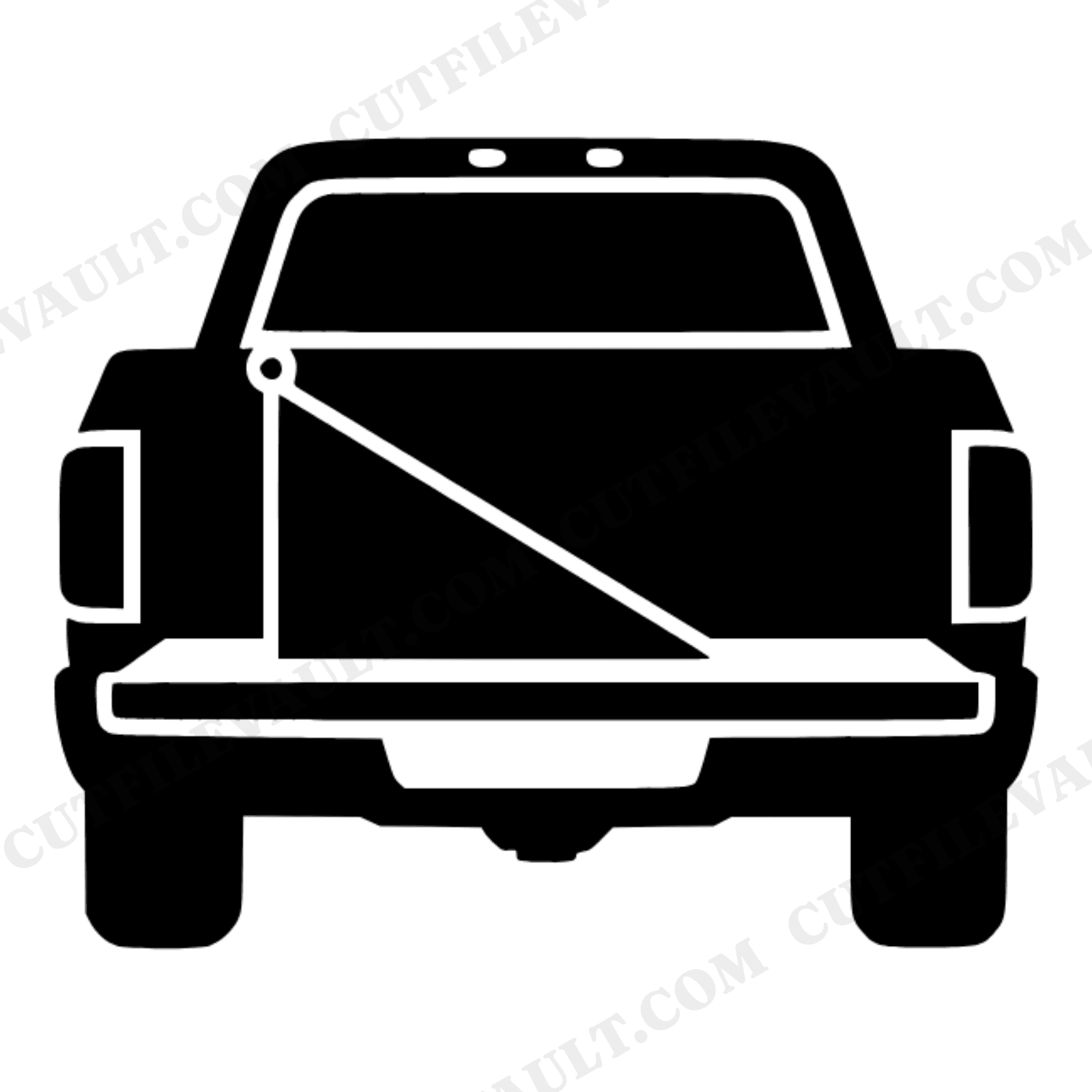 Tailgate Down Memorial Day Pickup Truck SVG PNG, Patriotic American Flag Decal Cut File, view 1