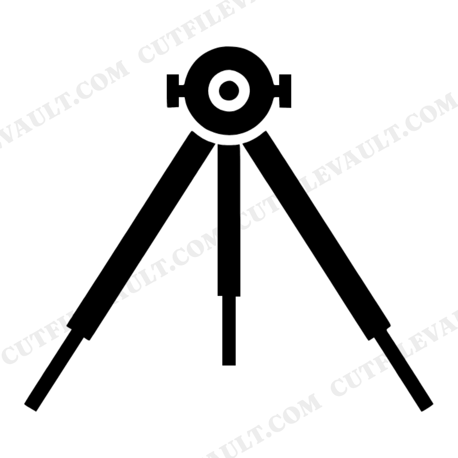 Telescope Tripod SVG PNG Low Angle Silhouette Mid-Century Astronomy Cut File Meteor Watch Day, view 1