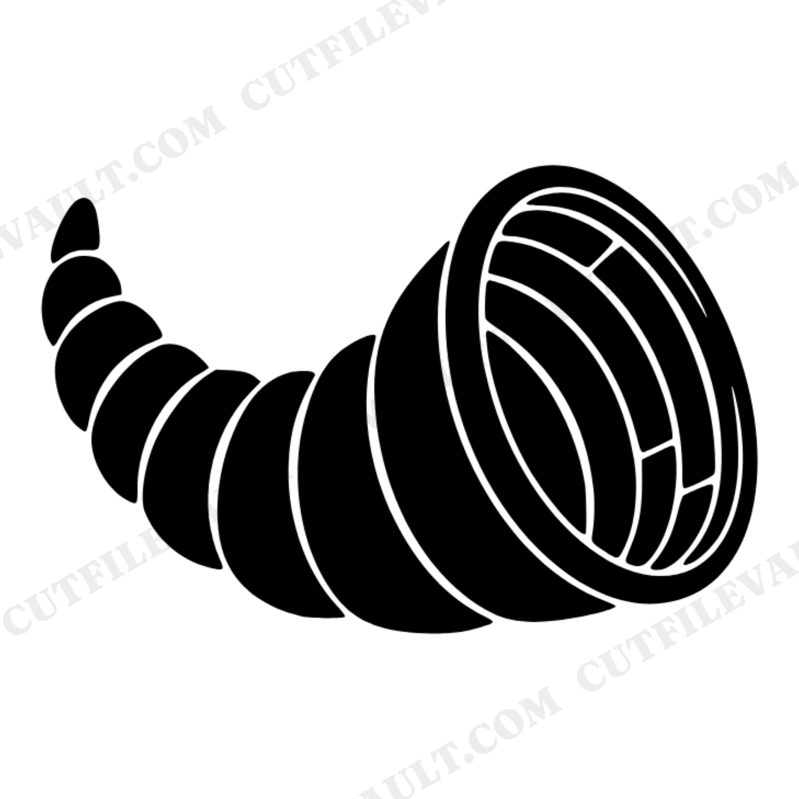 Thanksgiving Cornucopia SVG PNG, Harvest Horn Basket Silhouette Cut File, Rustic Fall Decor Design, view 1