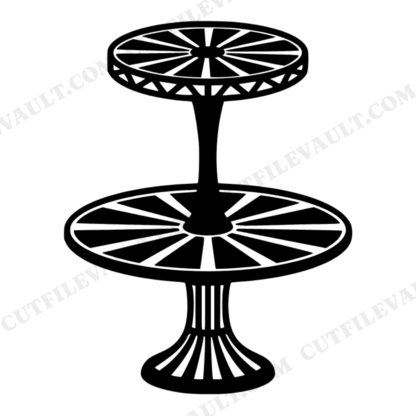 Three Tier Cake Stand SVG PNG, Art Deco Geometric Farmhouse Kitchen Wall Decor Cut File, view 1