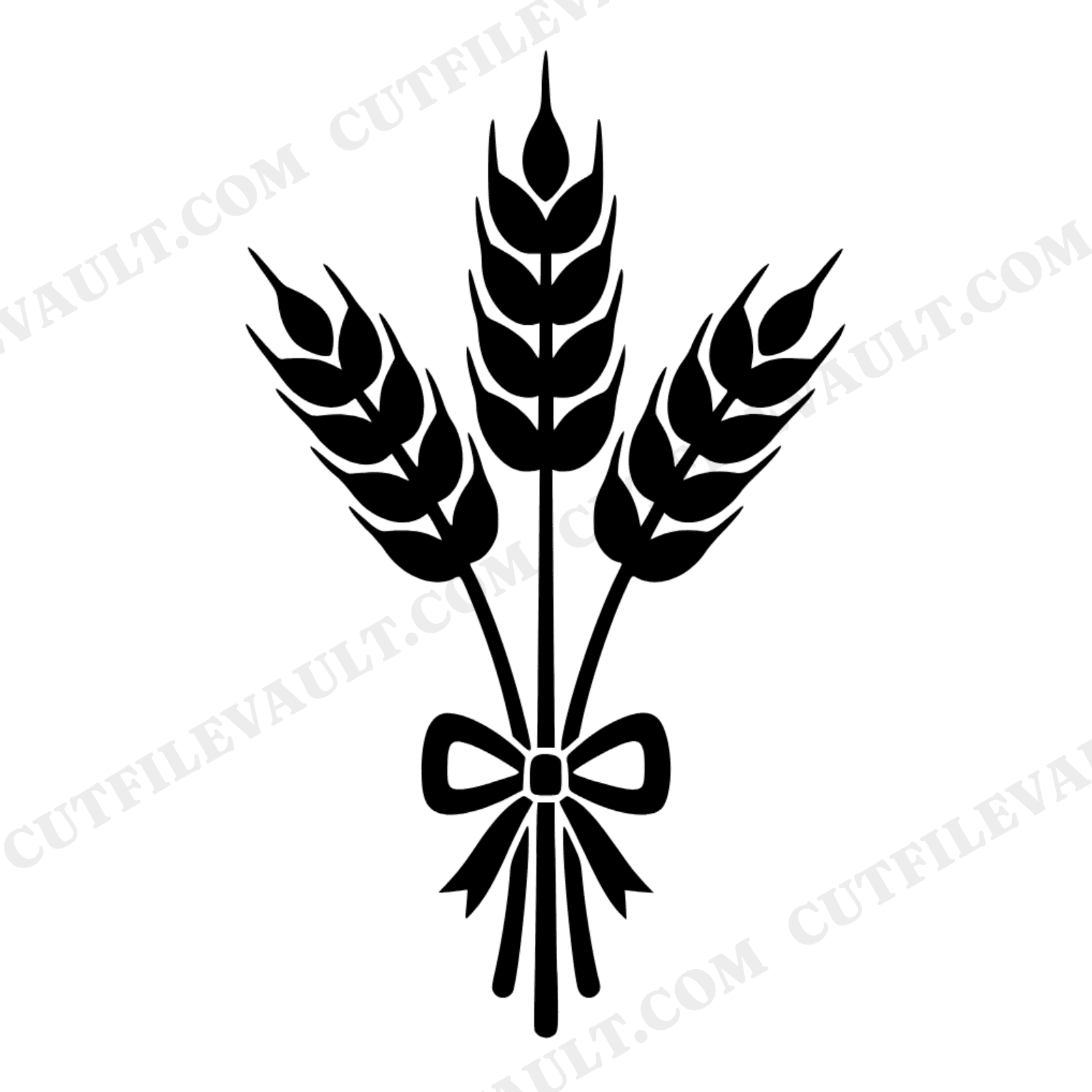 Three Wheat Stalks SVG PNG, Harvest Sheaf Bundle Cut File, Mid-Century Farmhouse Fall Decor Design, view 1