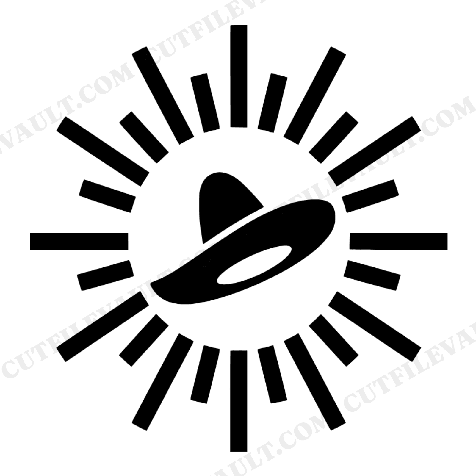 Tilted Sombrero Monogram Frame SVG PNG, Cinco de Mayo Cut File, Mexican Fiesta Personalization, view 1