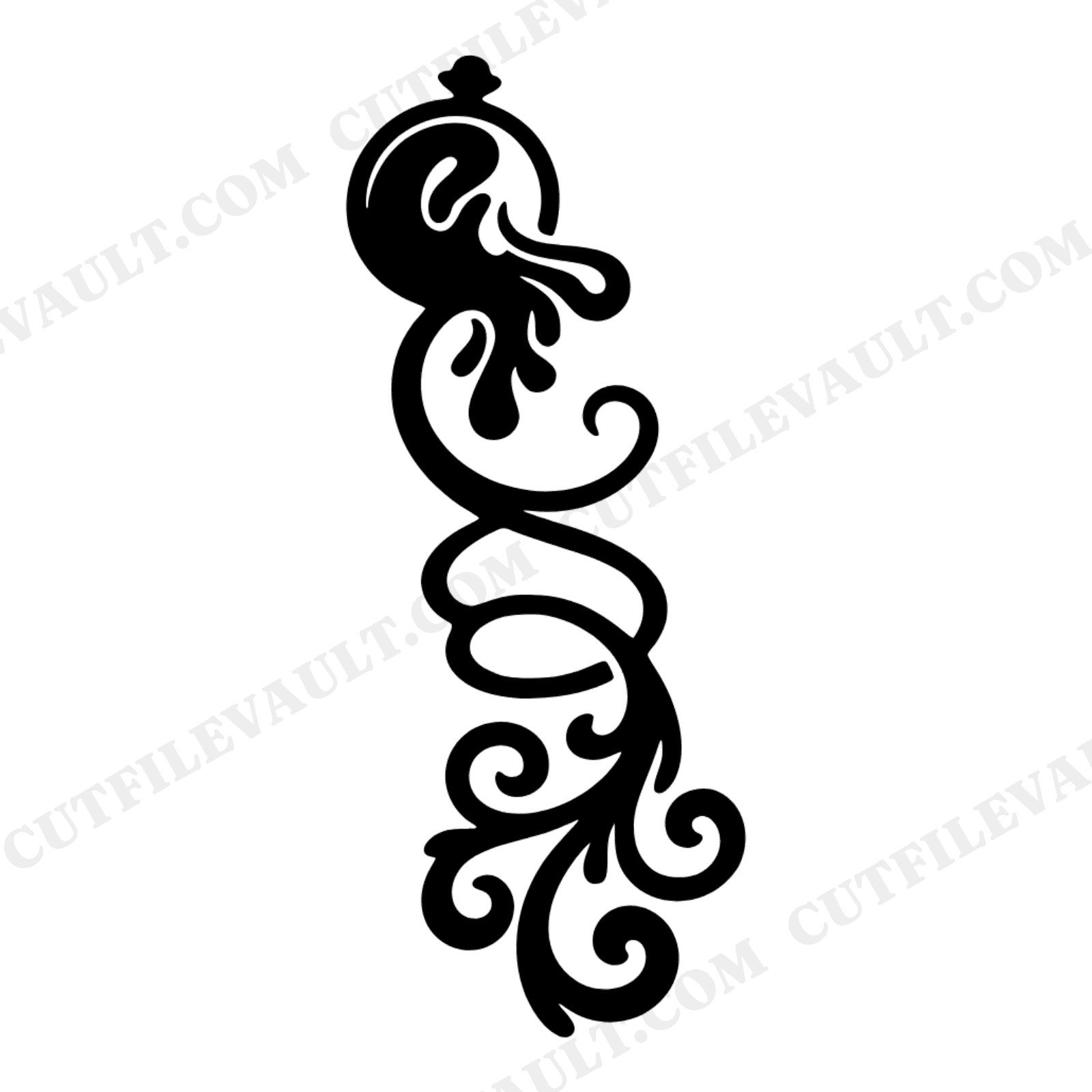Timeless Legacy Pocket Watch SVG PNG, Abstract Monogram Flourish, Father's Day Cut File Design, view 1