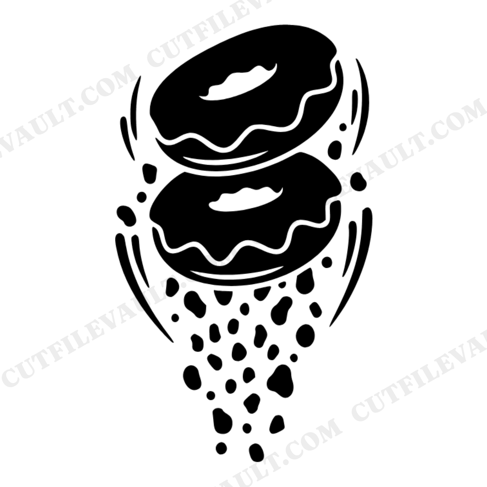 Tumbling Sprinkles Donut Tower SVG PNG National Donut Day Cut File for Cricut Silhouette, view 1