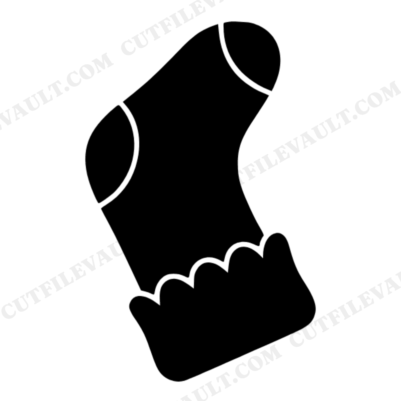 Upside Down Christmas Stocking SVG PNG, Scandinavian Silhouette Cut File for Festive Crafts, view 1