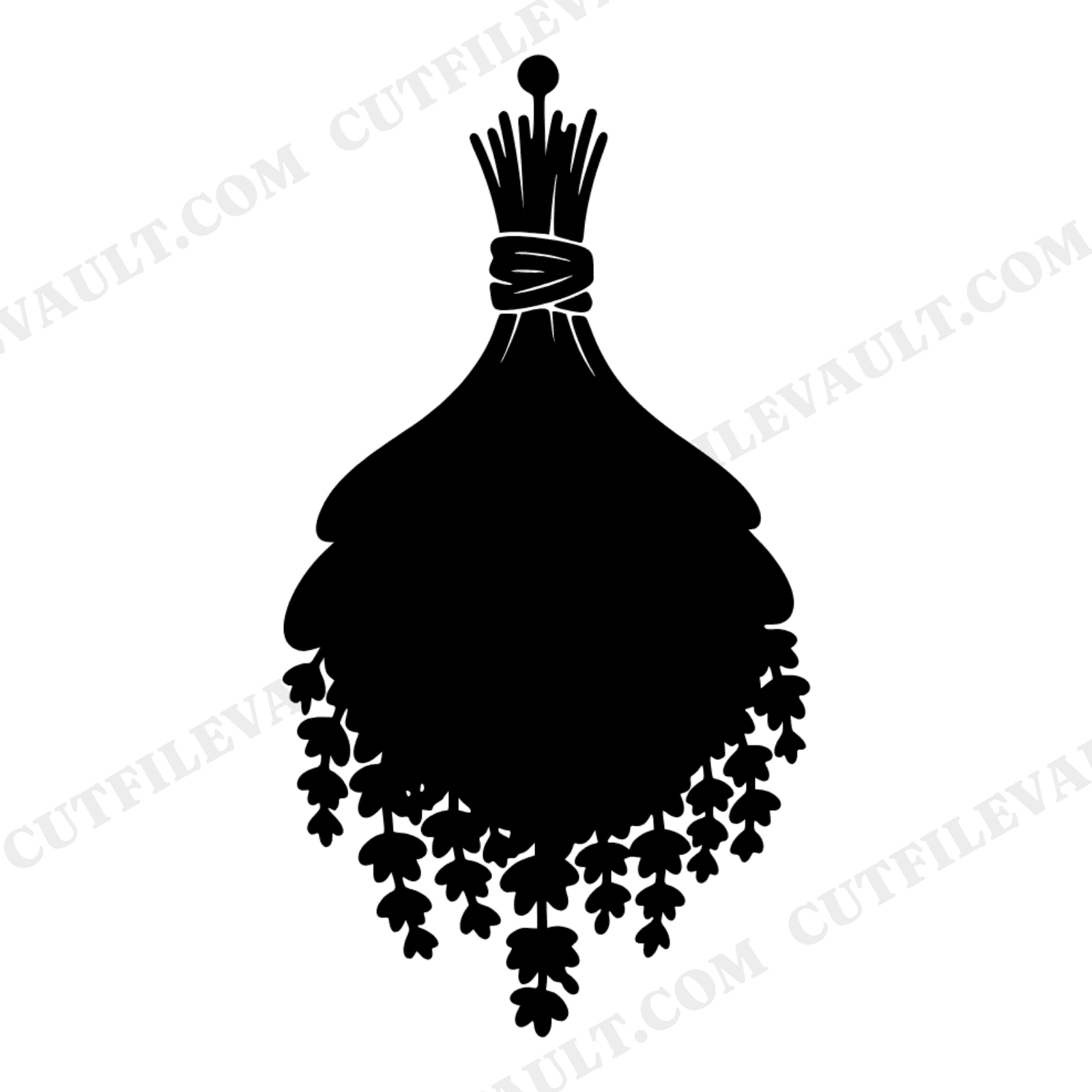 Upside Down Lavender Bundle SVG PNG, Hanging Herbs Silhouette, Spa Relaxation Day Cut File, view 1