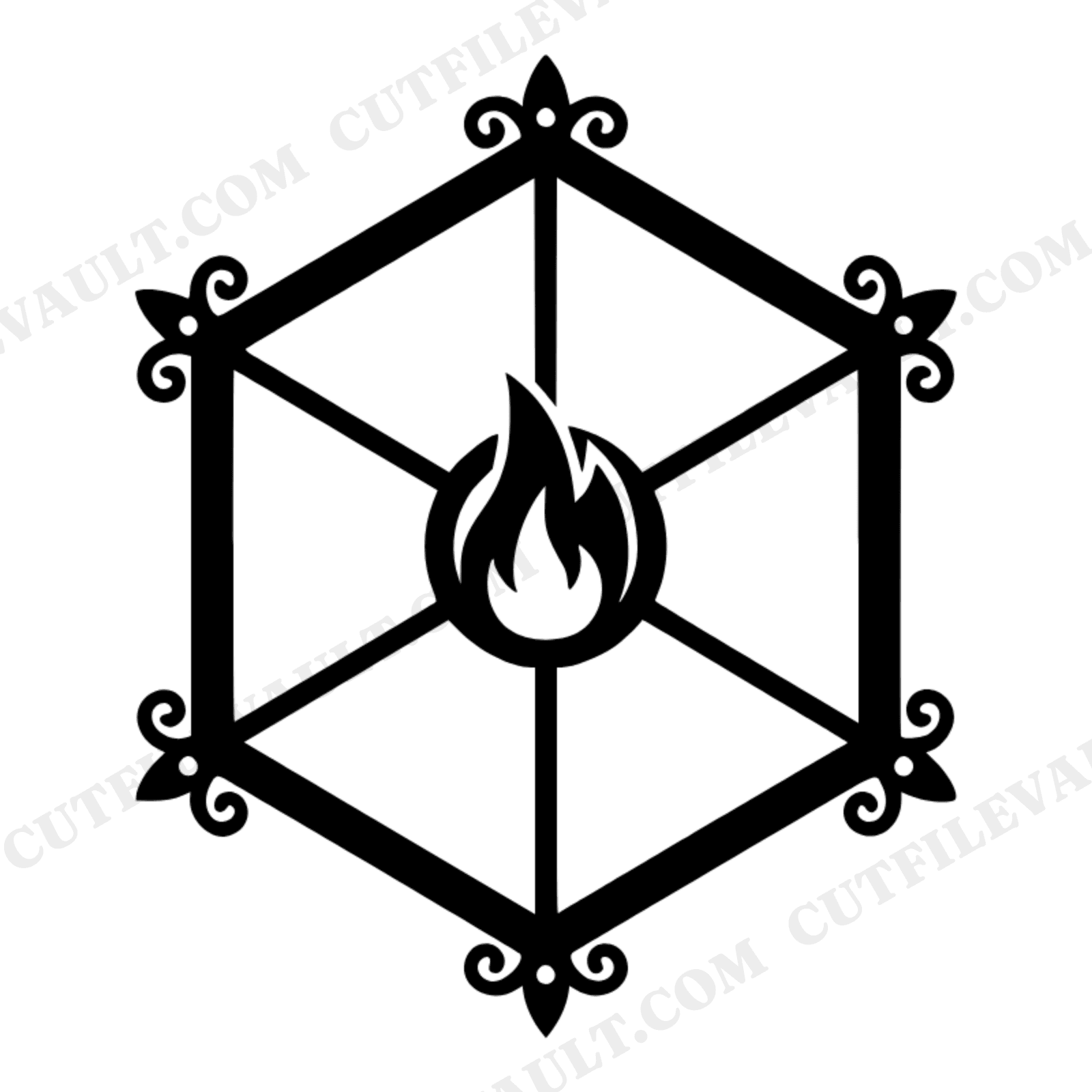 Victorian Lantern Top View SVG PNG, Halloween Steampunk Cut File, Vintage Gothic Geometric Design, view 1