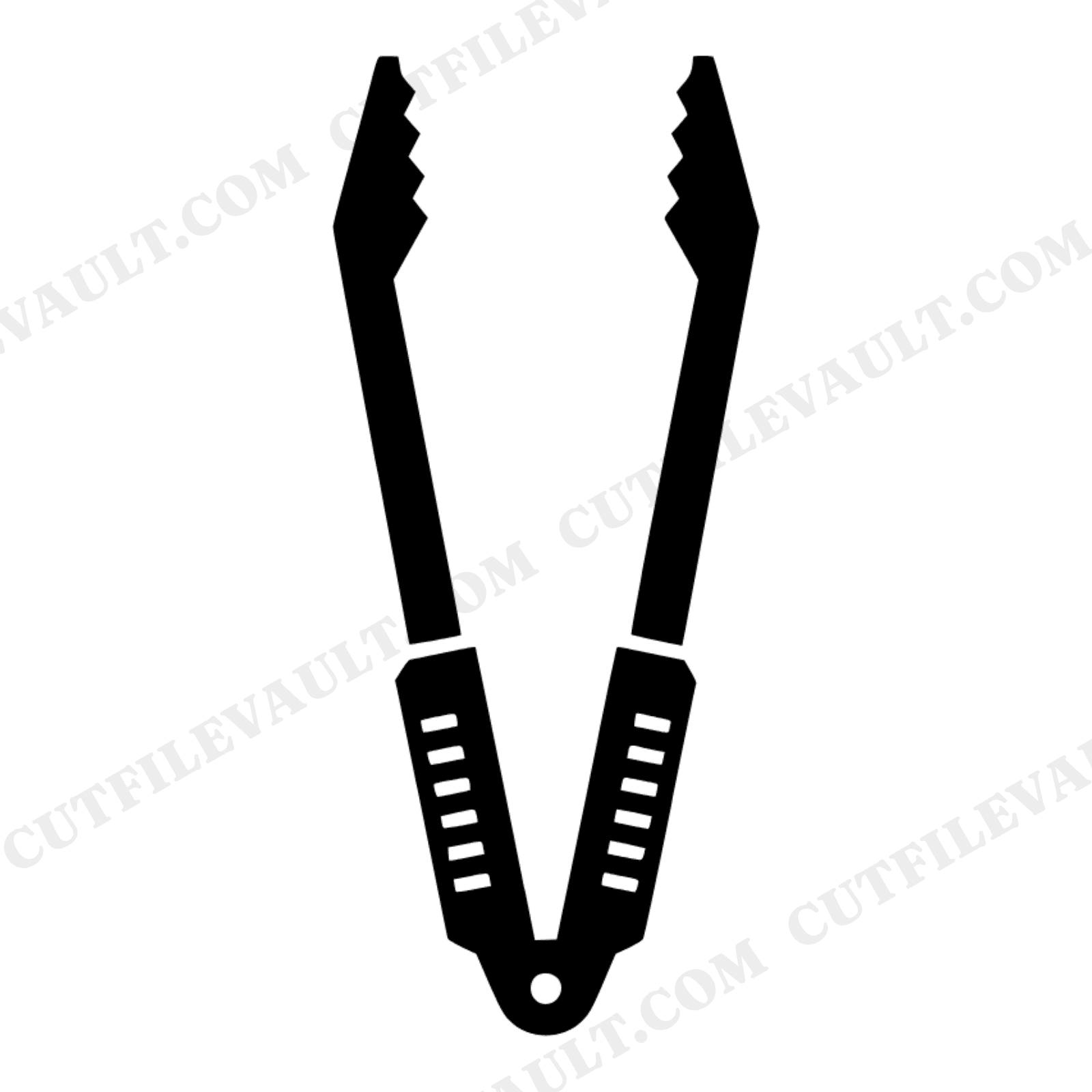 Victory Tongs BBQ Grill Tool SVG PNG Barbecue Silhouette Cut File Retro Summer Grilling Design, view 1