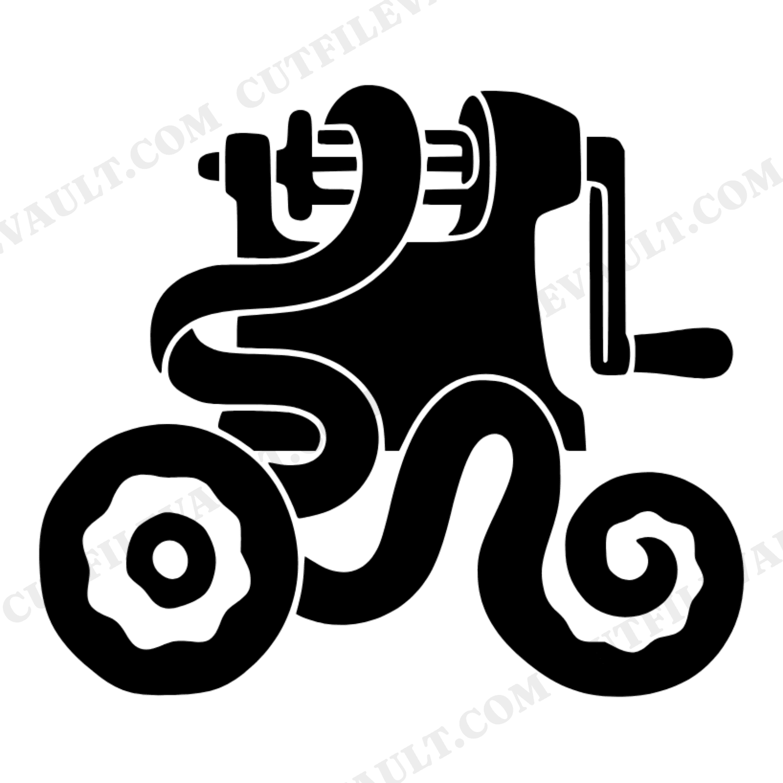 Vintage Apple Peeler SVG PNG, Retro 70s Groovy Spiral Peel, Brutalist Fall Harvest Cut File, view 1