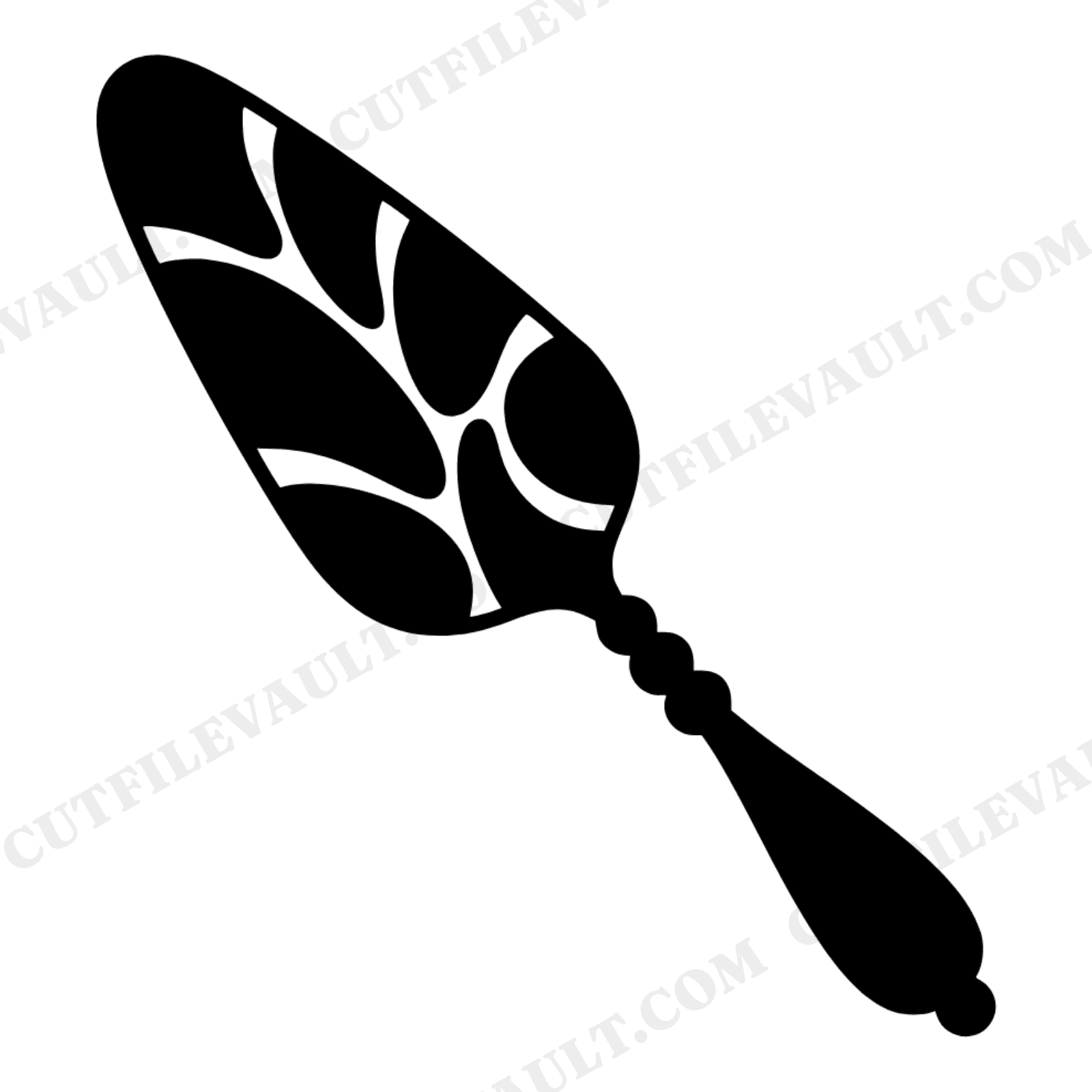 Vintage Art Deco Cake Server SVG PNG, Elegant Wedding Bridal Shower Cut File, Diagonal Silhouette, view 1