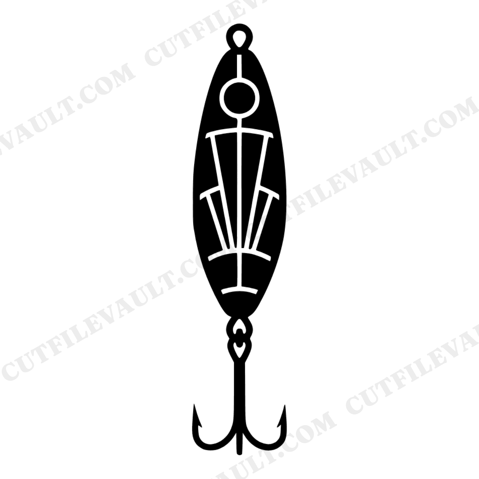 Vintage Art Deco Fishing Lure SVG PNG, Stained Glass Father's Day Cut File, Fisherman Gift Design, view 1