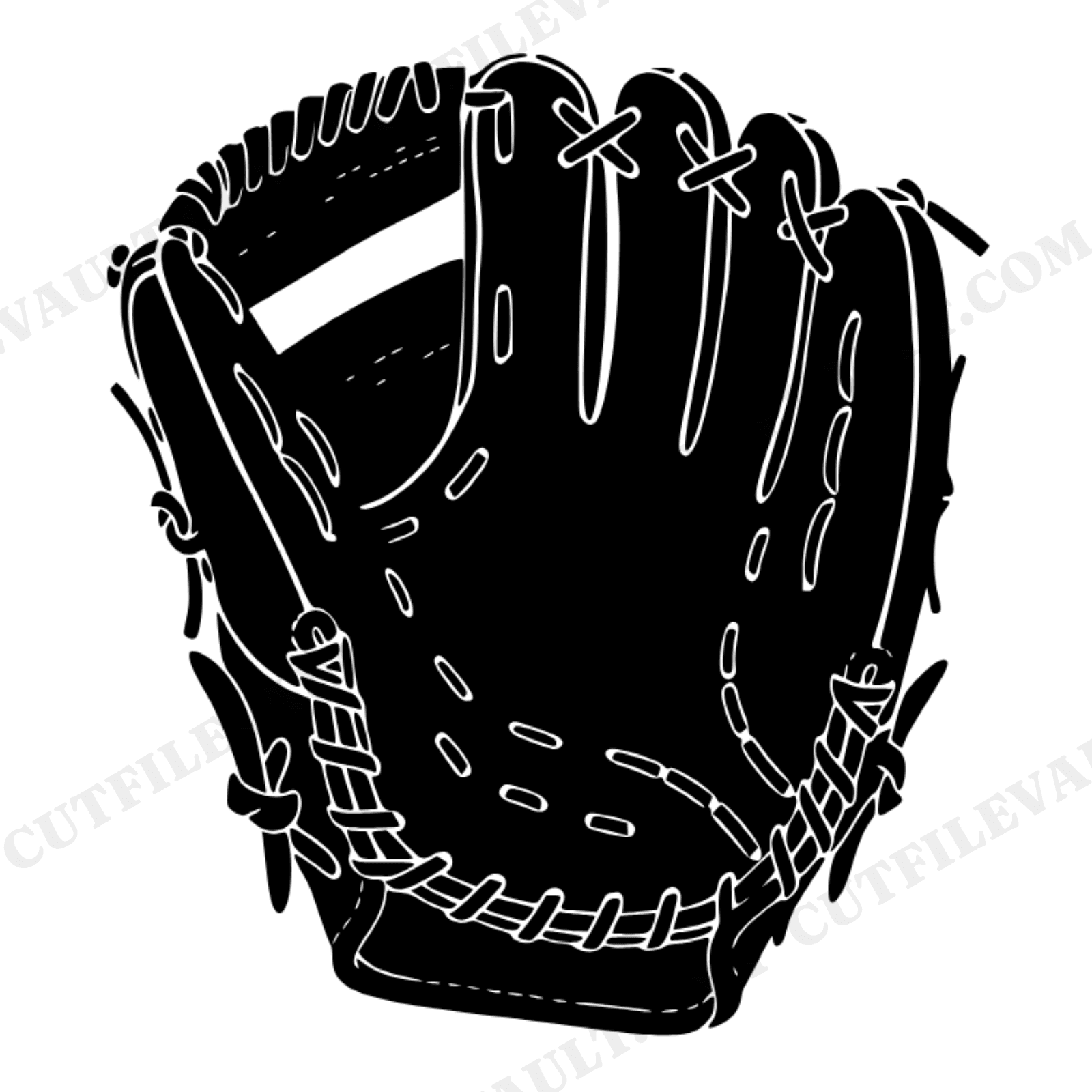 Vintage Baseball Glove SVG PNG, Retro Sports Silhouette Cut File, National Hot Dog Day Design, view 1