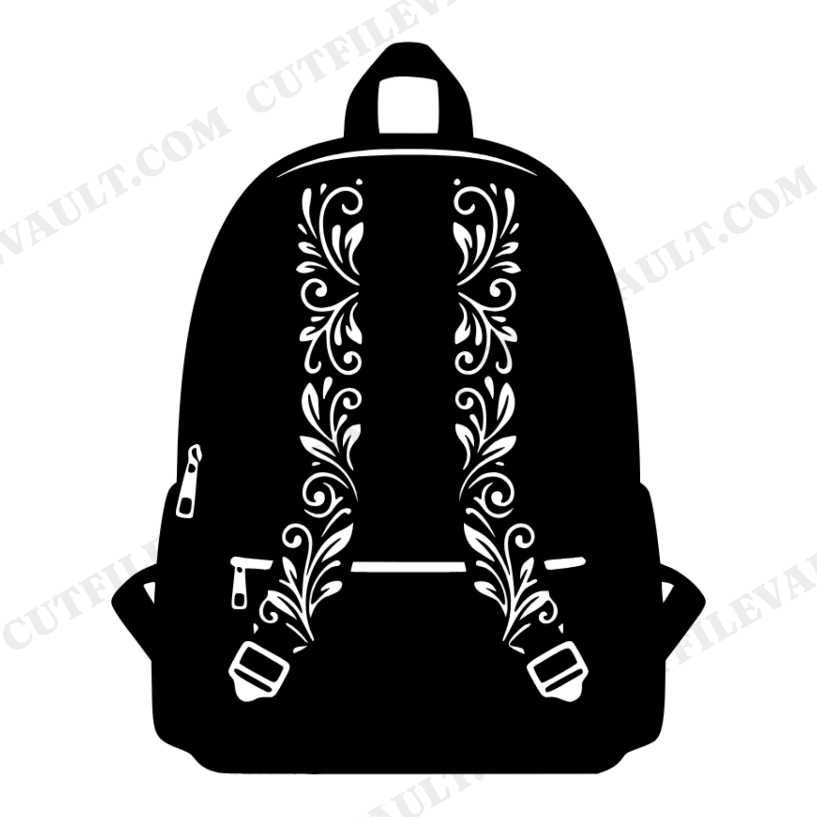 Vintage Botanical Backpack SVG PNG, Back to School Cut File, Leaf Backpack Clipart for Cricut, view 1