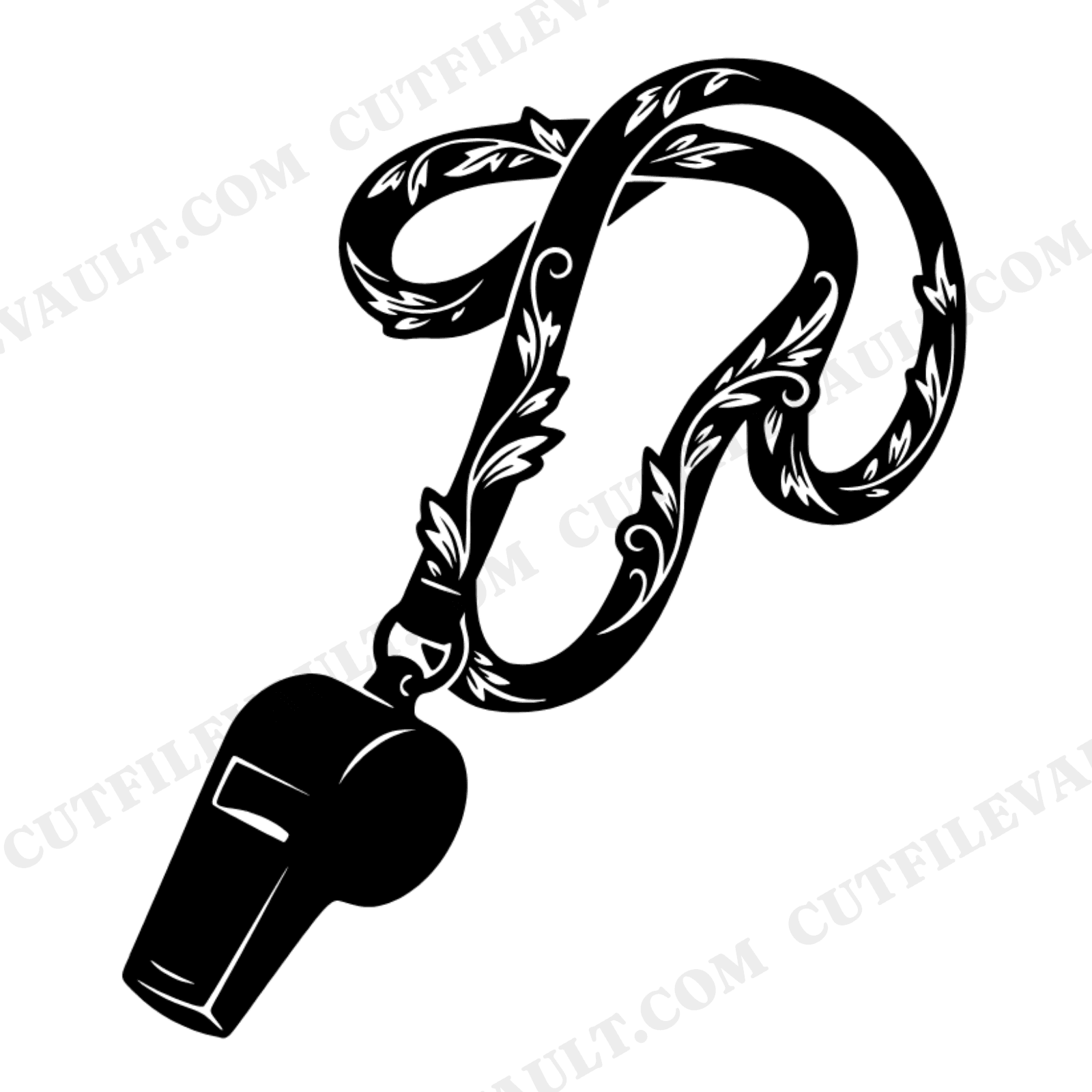 Vintage Botanical Coach Whistle SVG PNG, Teacher Appreciation Gift, Sports Team Lanyard Cut File, view 1