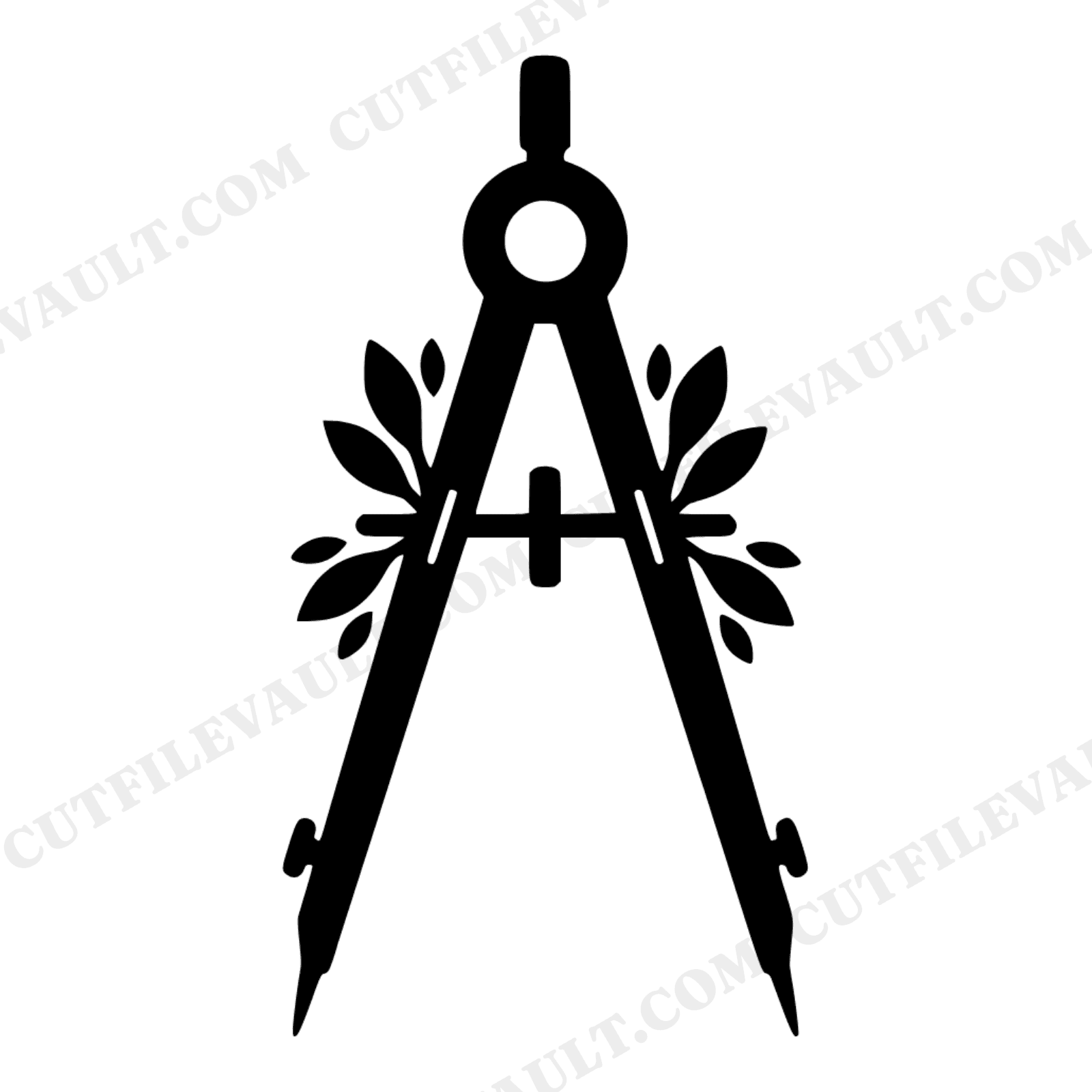 Vintage Botanical Drafting Compass SVG PNG Back to School Crafter Cut File Geometry Tools Design, view 1