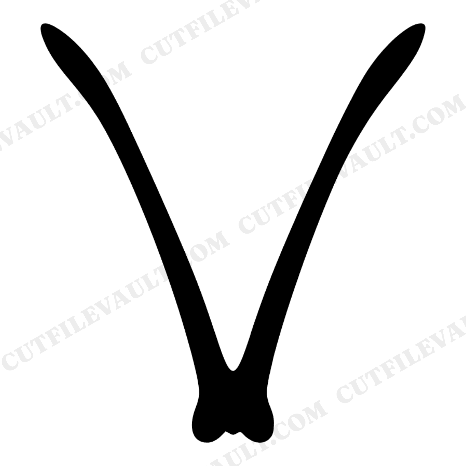 Vintage Botanical Wishbone SVG PNG, Thanksgiving Turkey Bone Specimen Illustration Cut File, view 1