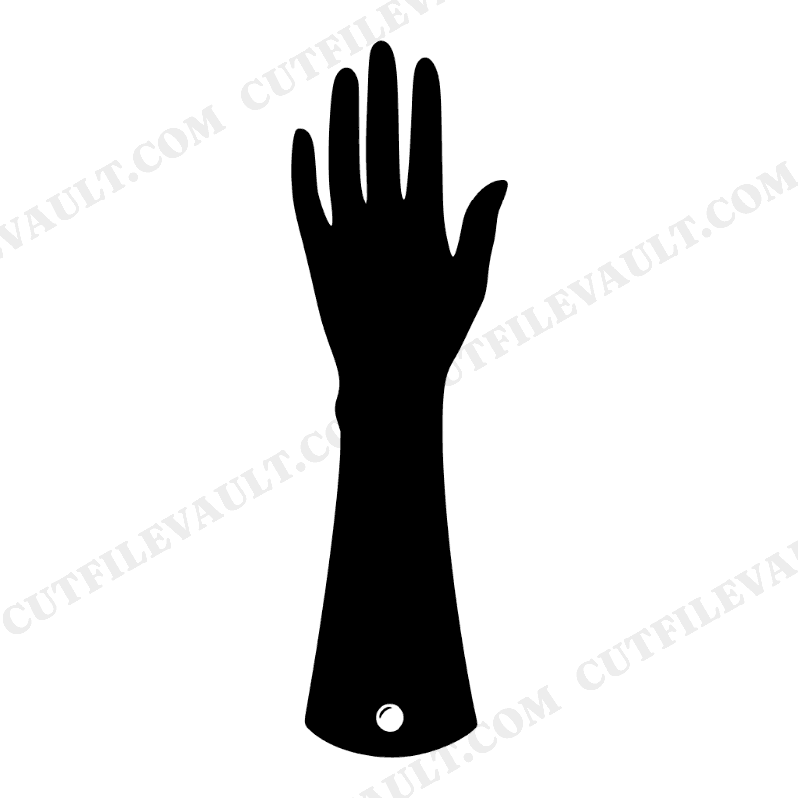 Vintage Bridal Glove SVG PNG, 1950s Wedding Glove Silhouette, Pearl Button Accent Cut File, view 1