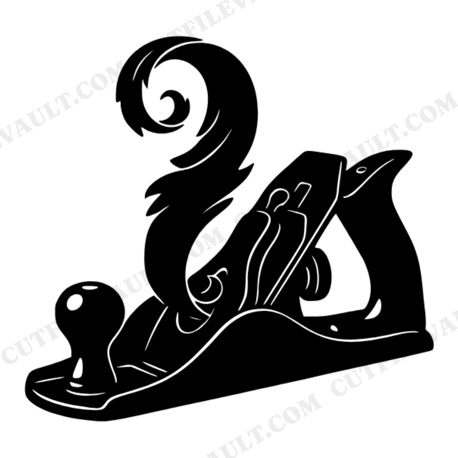 Vintage Carpenter Hand Plane SVG PNG, Wood Shaving Curl, Father's Day Craft, Woodworker Gift Cut File, view 1