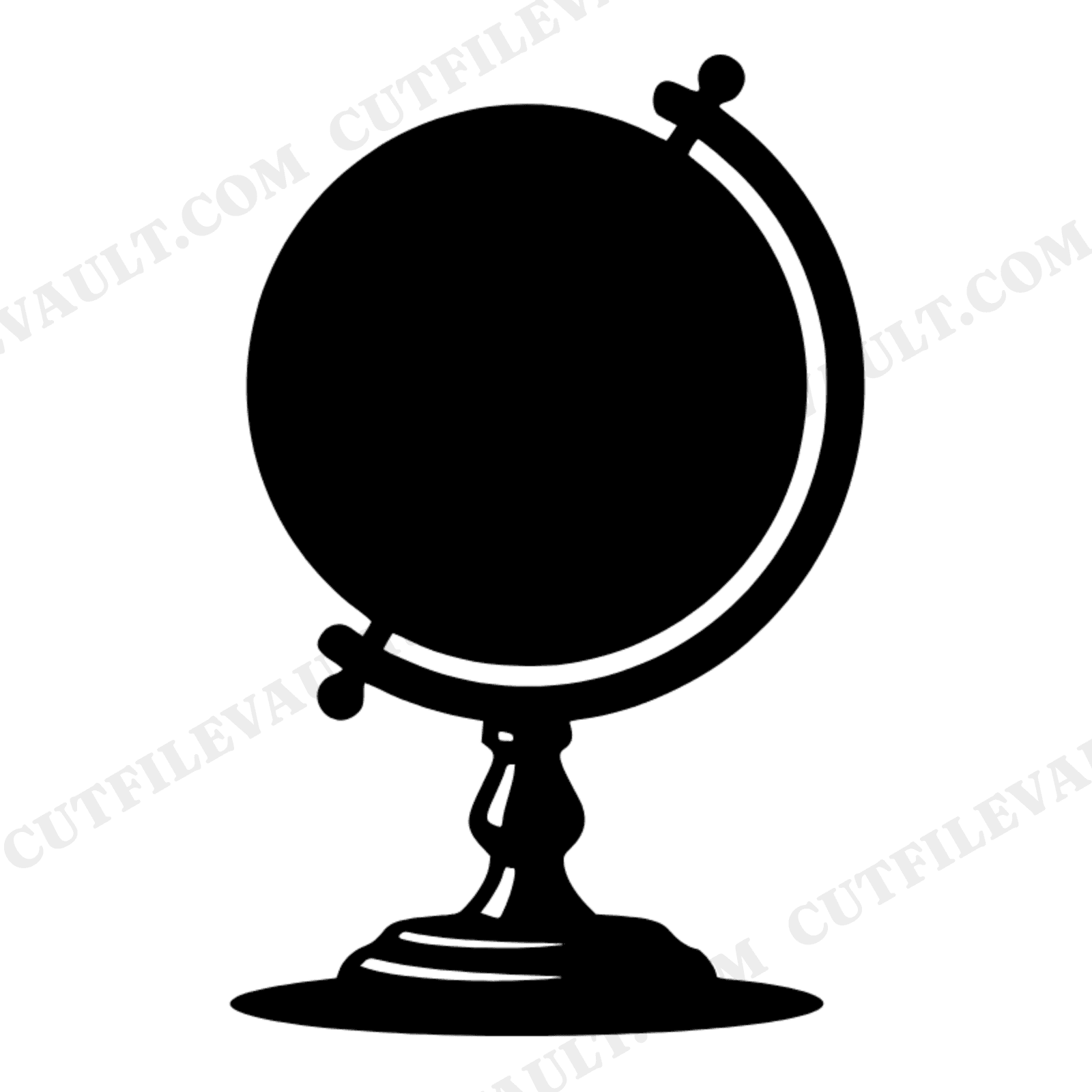 Vintage Classroom Globe SVG PNG, Retro School Globe Silhouette Cut File, 1950s Schoolhouse Decor, view 1
