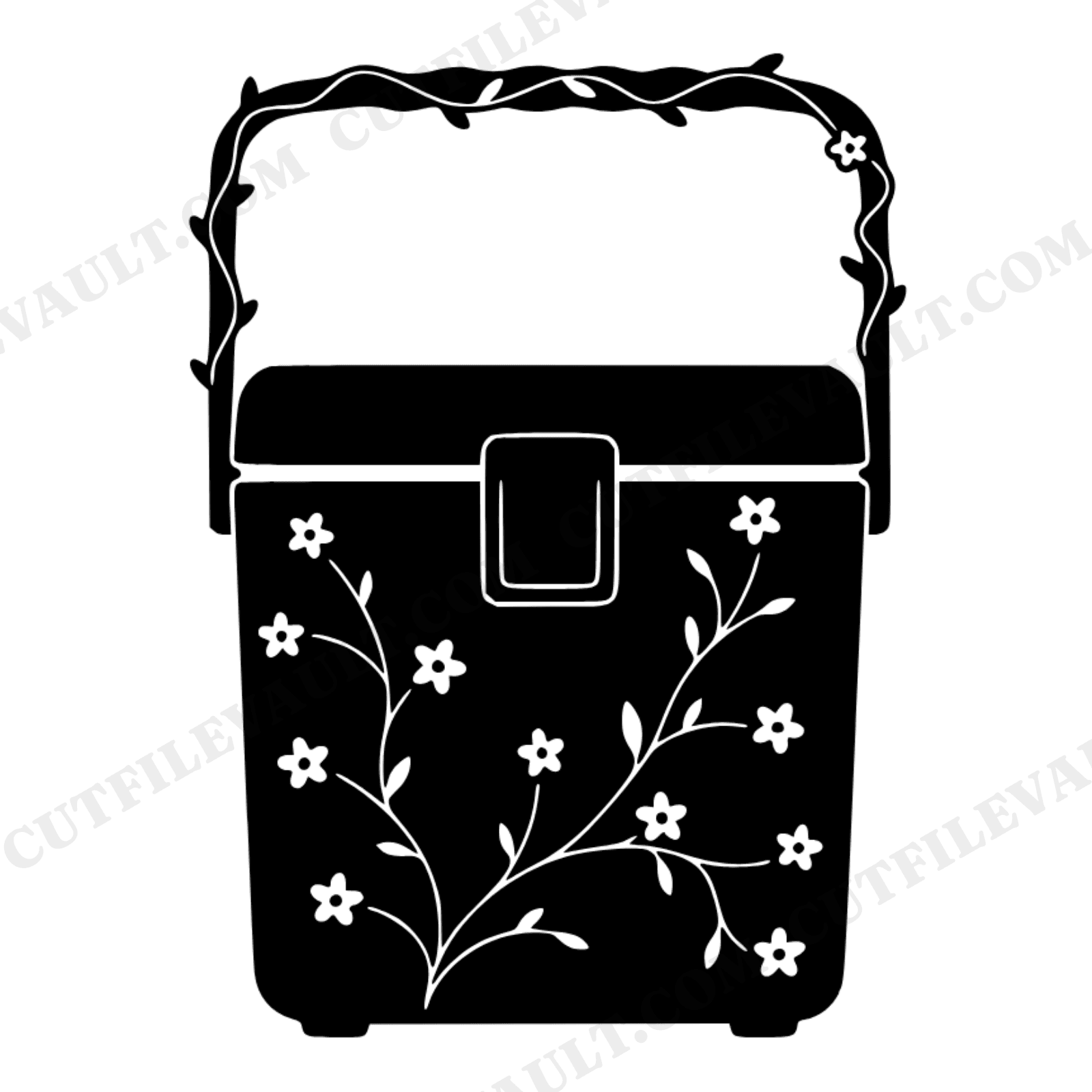 Vintage Cooler SVG PNG, Independence Day Floral Cooler Cut File, Fourth of July Cottagecore Design, view 1