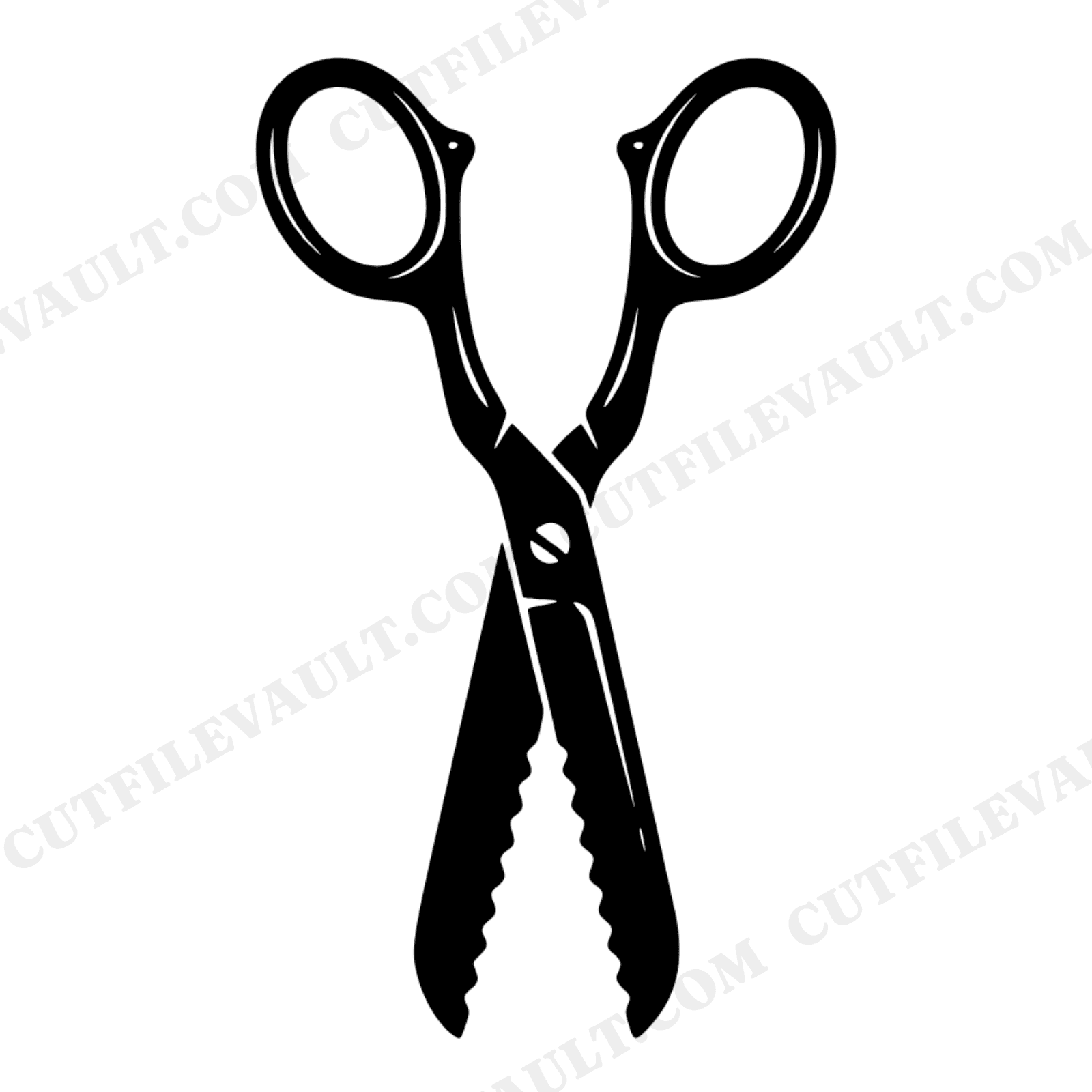 Vintage Craft Scissors SVG PNG, Wide Open V Shape Silhouette, Back to School Teacher Gift Cut File, view 1
