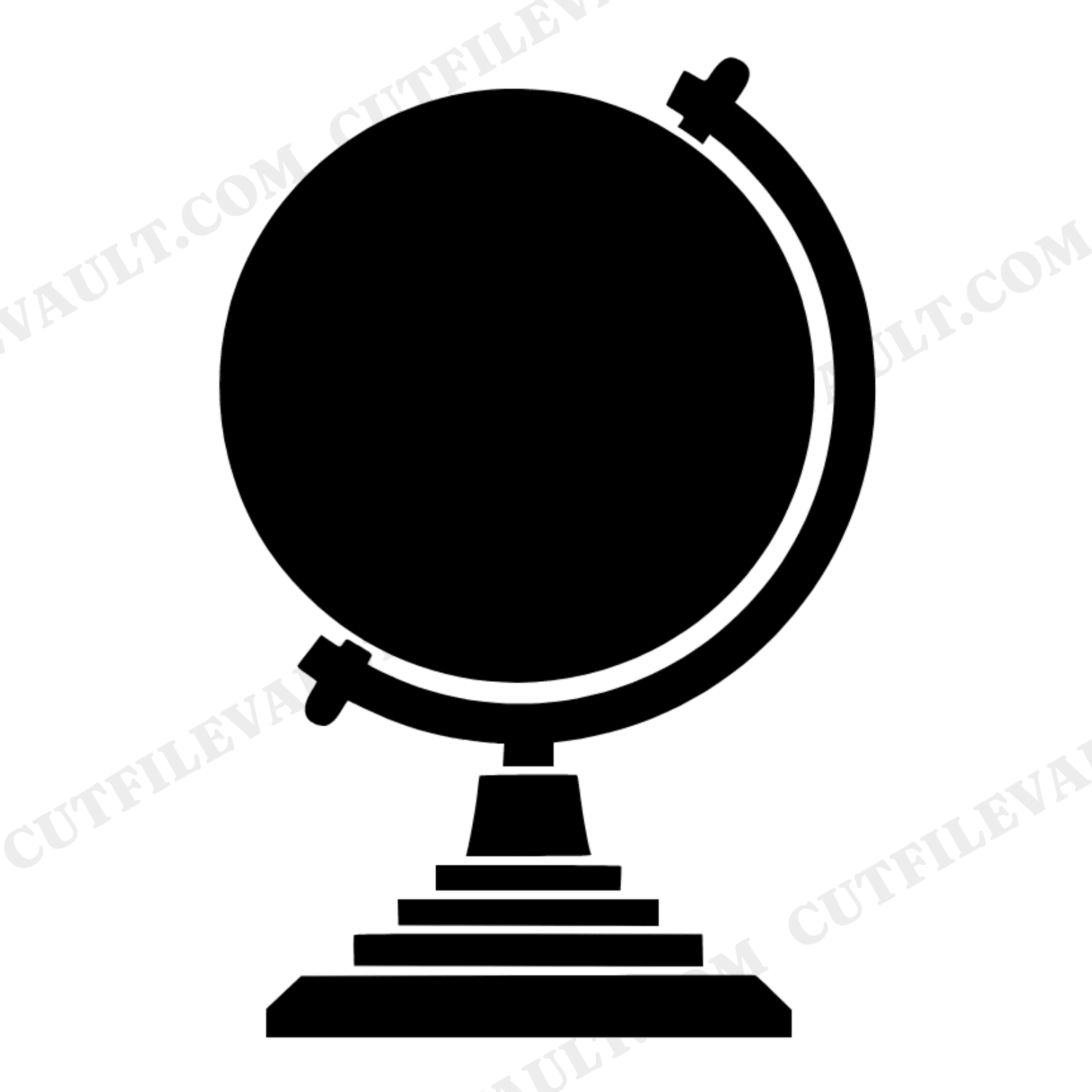 Vintage Desktop Globe SVG PNG, Art Deco Stand Silhouette, Back to School Cut File, Teacher Gift, view 1