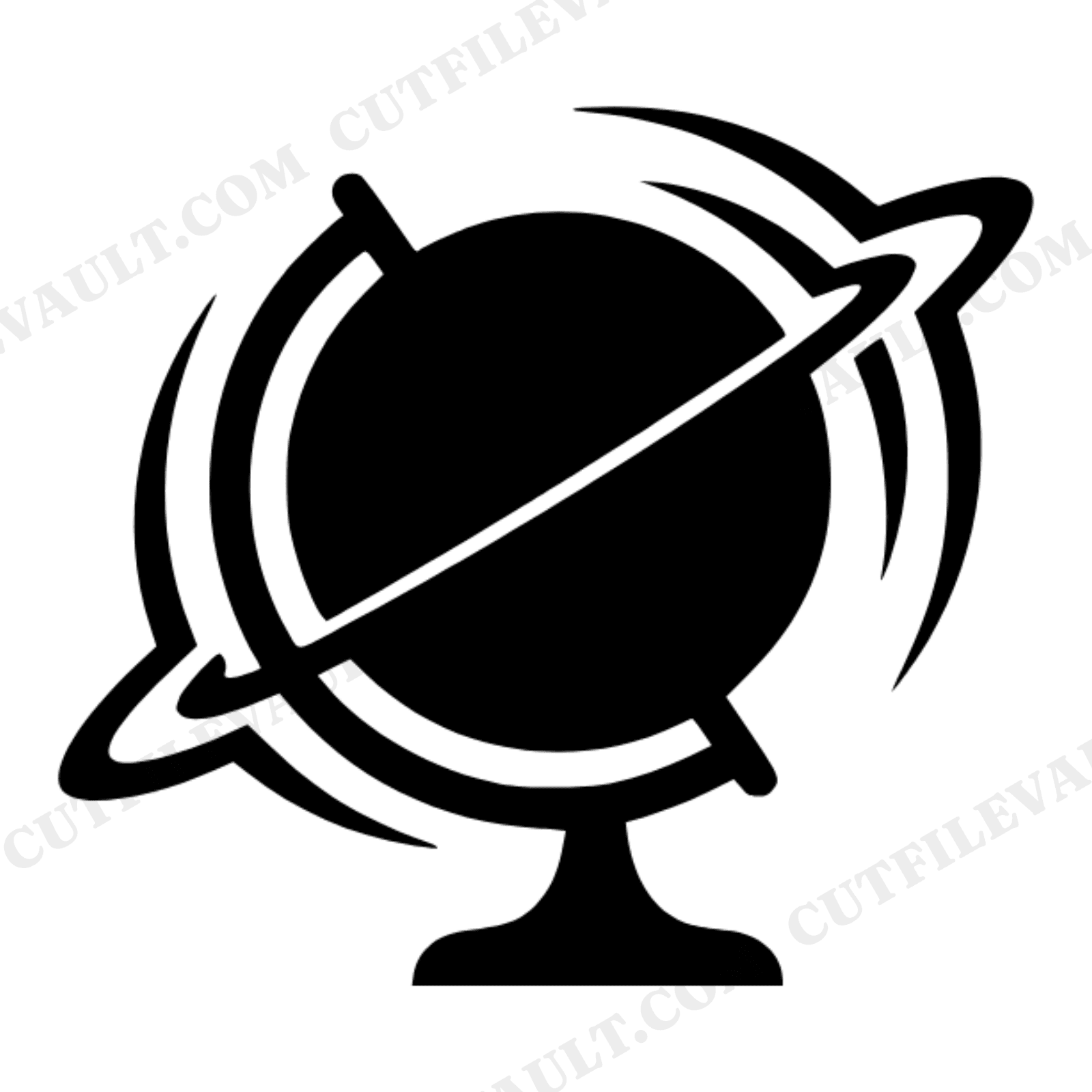 Vintage Desktop Globe SVG PNG, Retro Motion Lines, Teacher Appreciation, Back to School Cut File, view 1