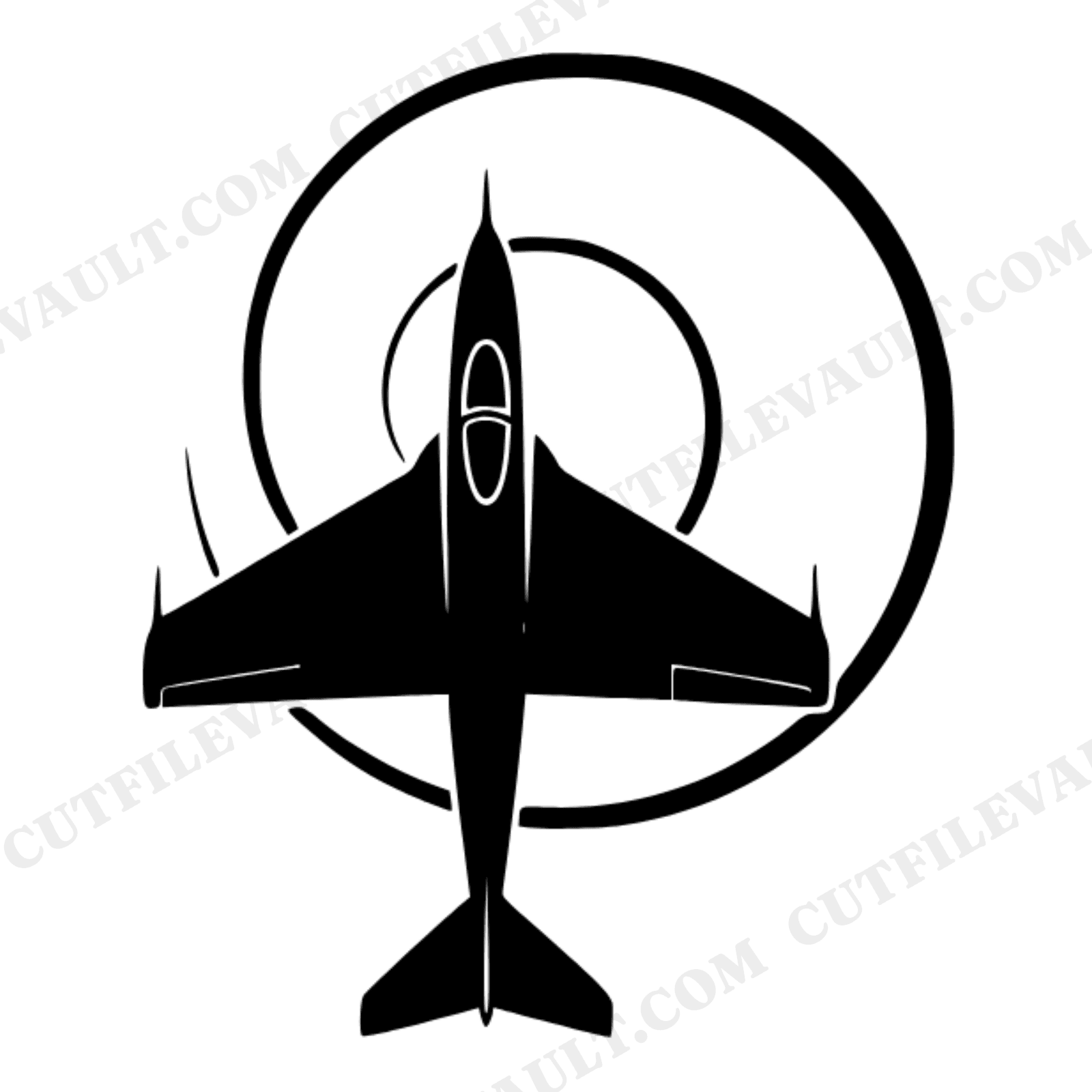 Vintage Fighter Jet SVG PNG, 1950s Military Plane with Vapor Trail, Memorial Day Patriotic Cut File, view 1