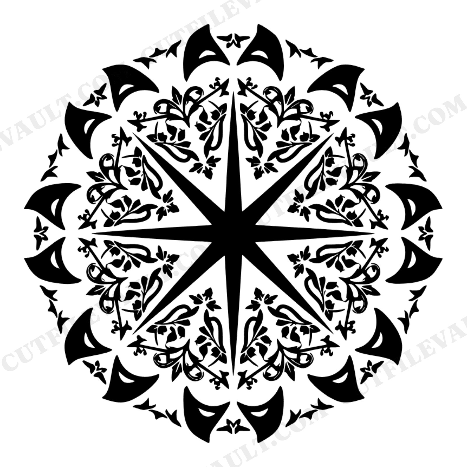 Vintage Football Cleat Mandala SVG PNG, Bottom Sole View Cut File, Sports Team Spirit Design, view 1