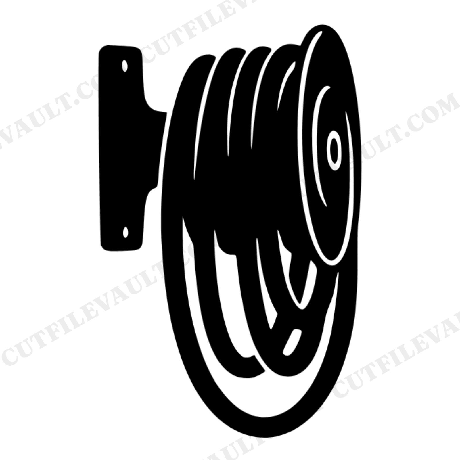 Vintage Garden Hose Reel SVG PNG, Father's Day Lawn Care Dad Gift, Retro Gardening Tool Cut File, view 1