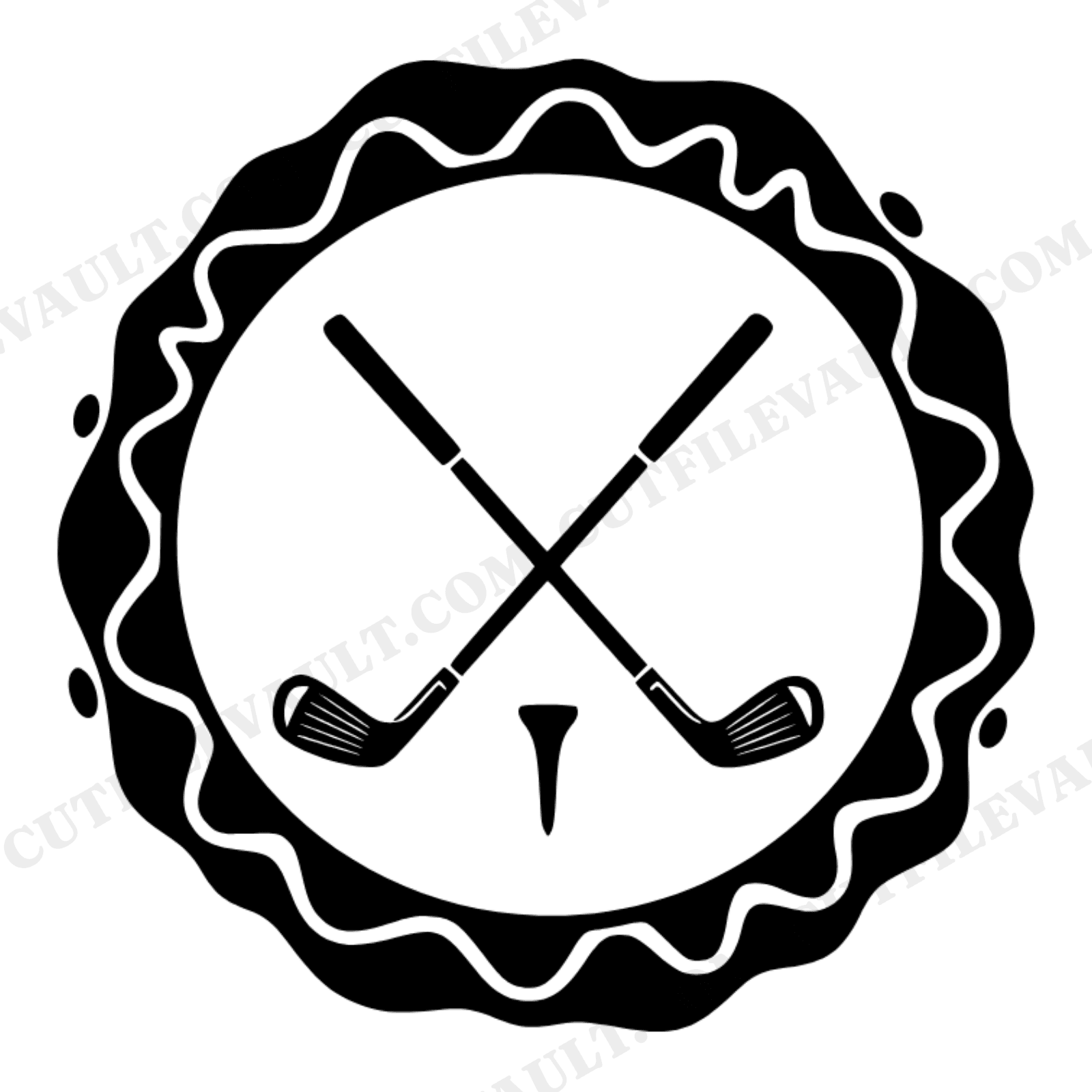 Vintage Golf Club Wax Seal SVG PNG, Father's Day Golf Emblem Cut File, Dad Golfer Gift Decal, view 1