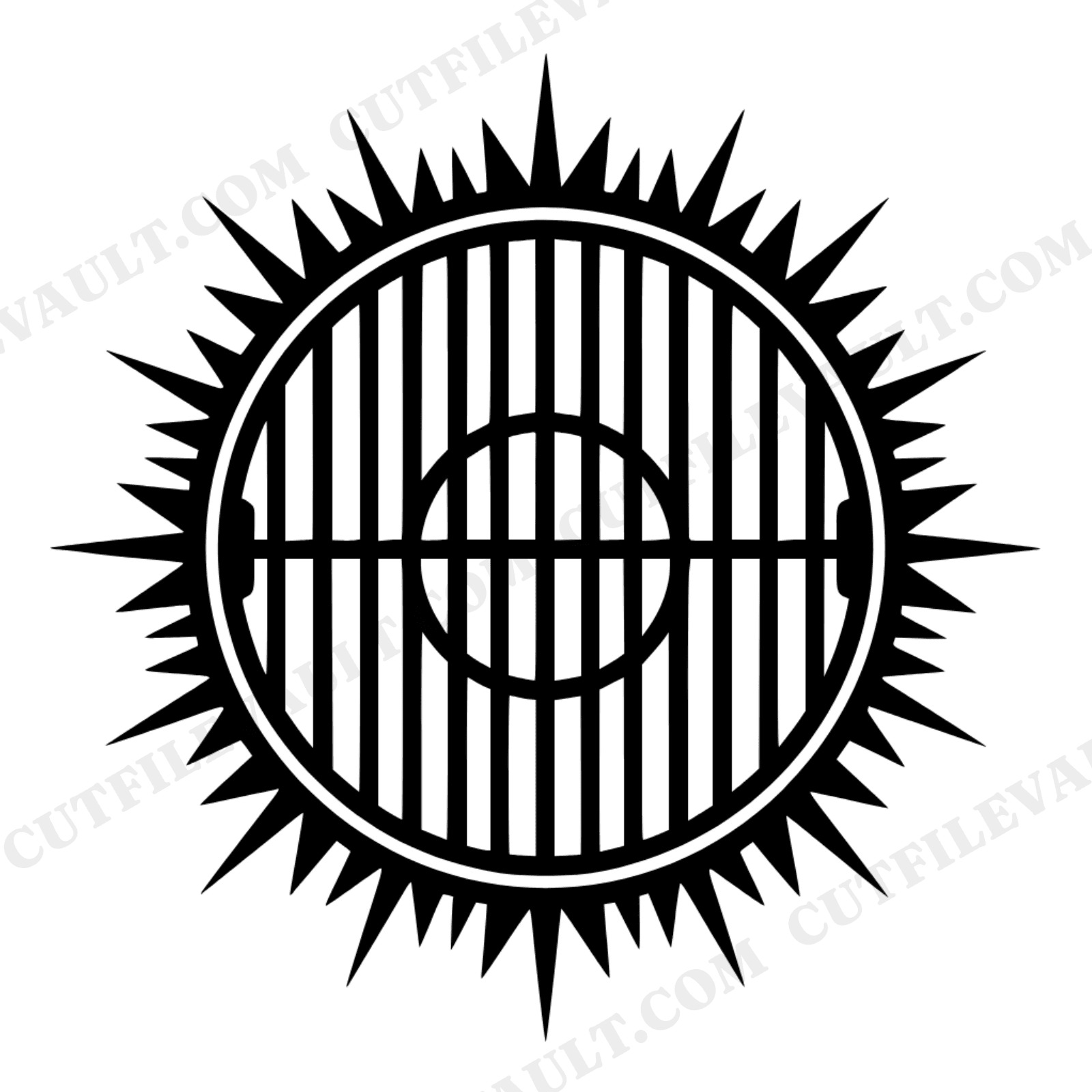 Vintage Grill Grate SVG PNG, Art Deco Campfire Grill Cut File, Fourth of July BBQ Clipart, view 1