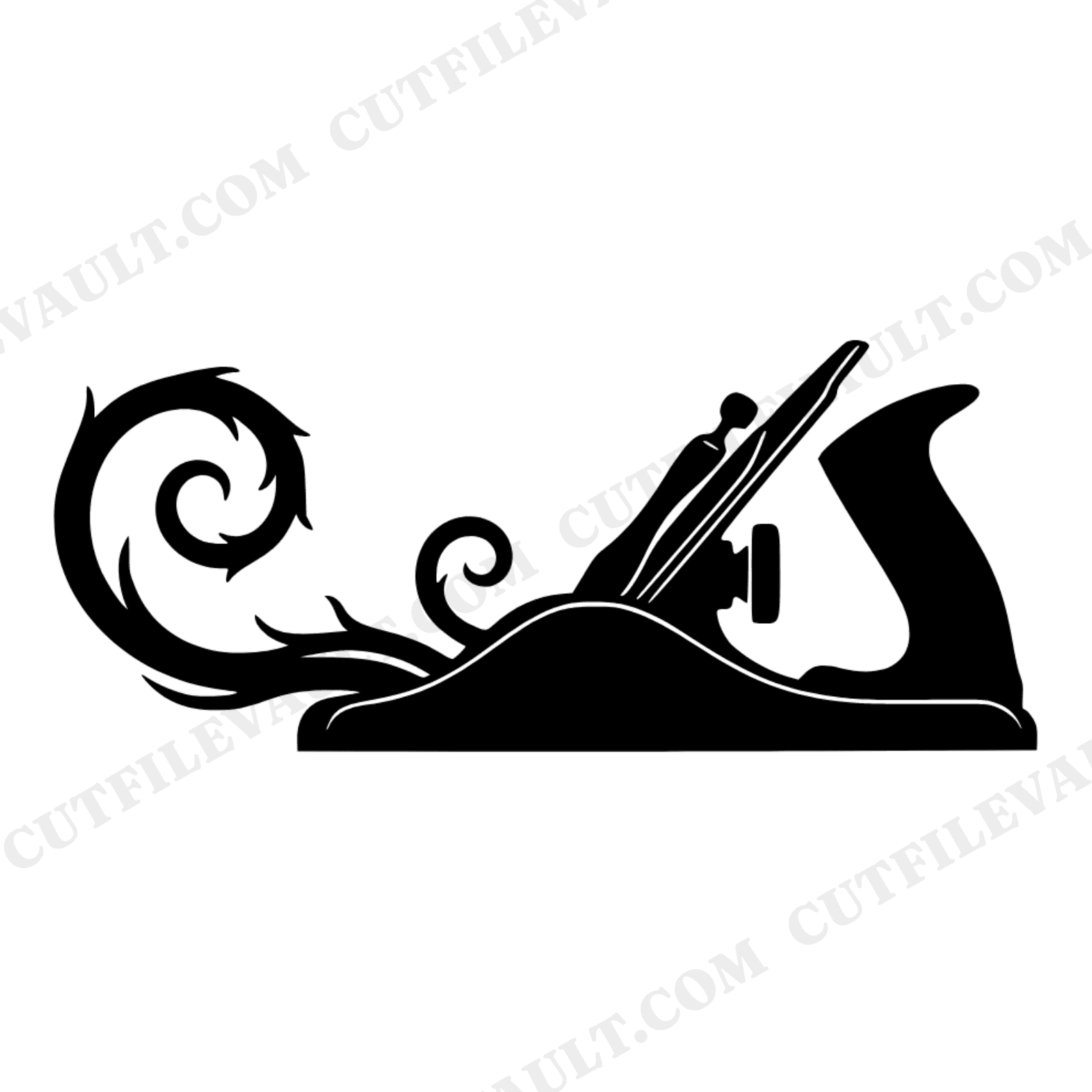 Vintage Hand Plane SVG PNG, Wood Shaving Art Nouveau Cut File, Boho Carpenter Tool Labor Day Decor, view 1