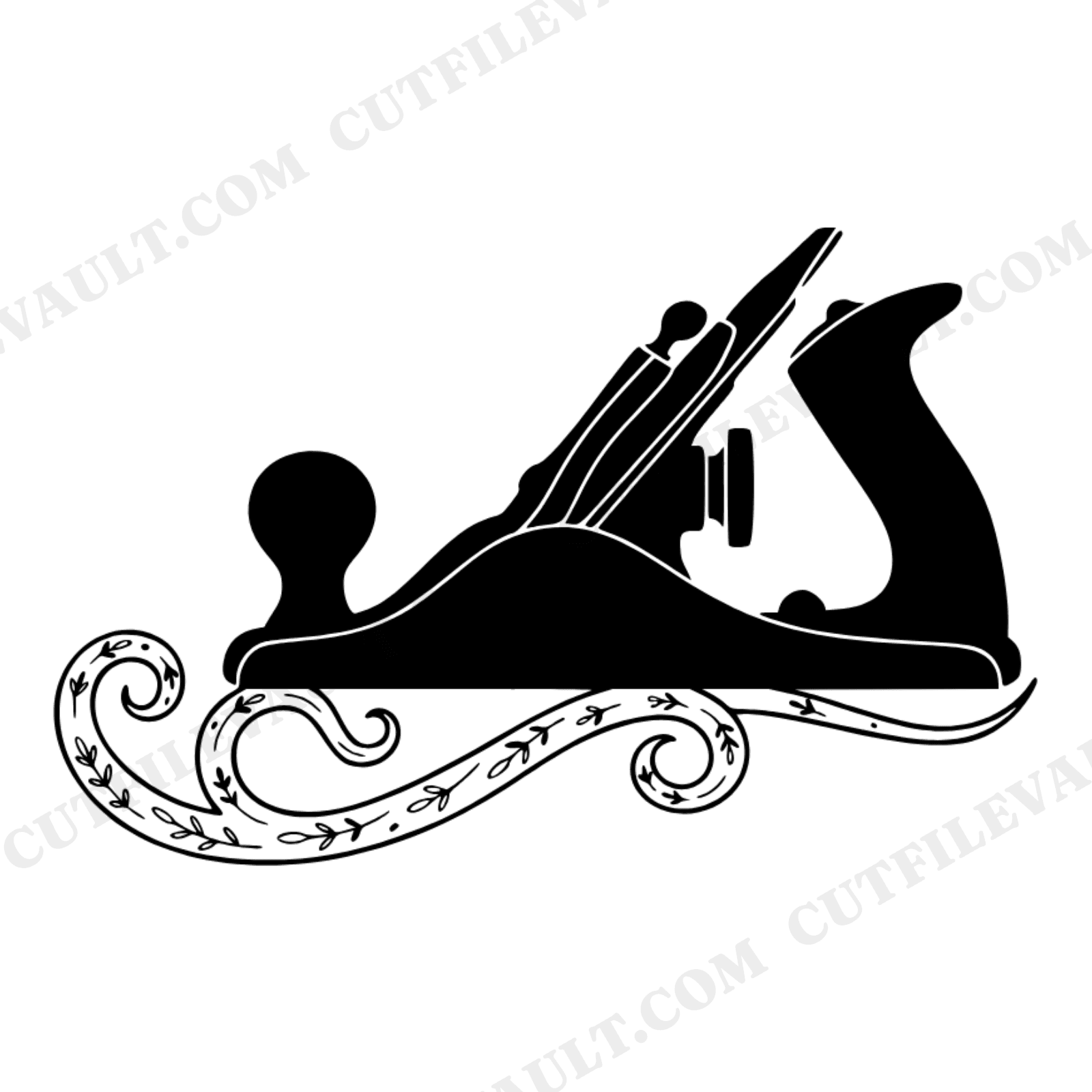 Vintage Hand Plane SVG PNG, Wood Shavings Father's Day Cut File, Woodworking Tool Clipart, view 1