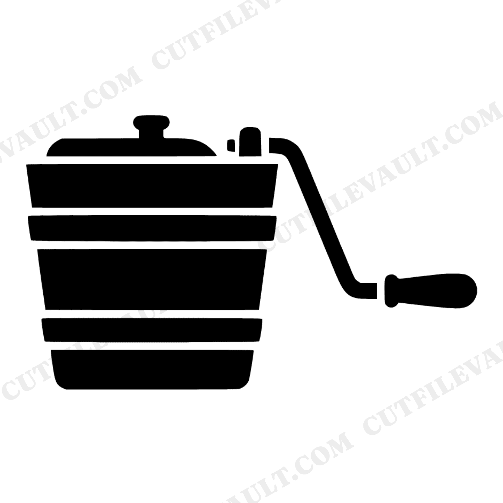 Vintage Ice Cream Churn SVG PNG, Hand Crank Churn Cut File, Scandinavian Line Art, Kitchen Decor, view 1
