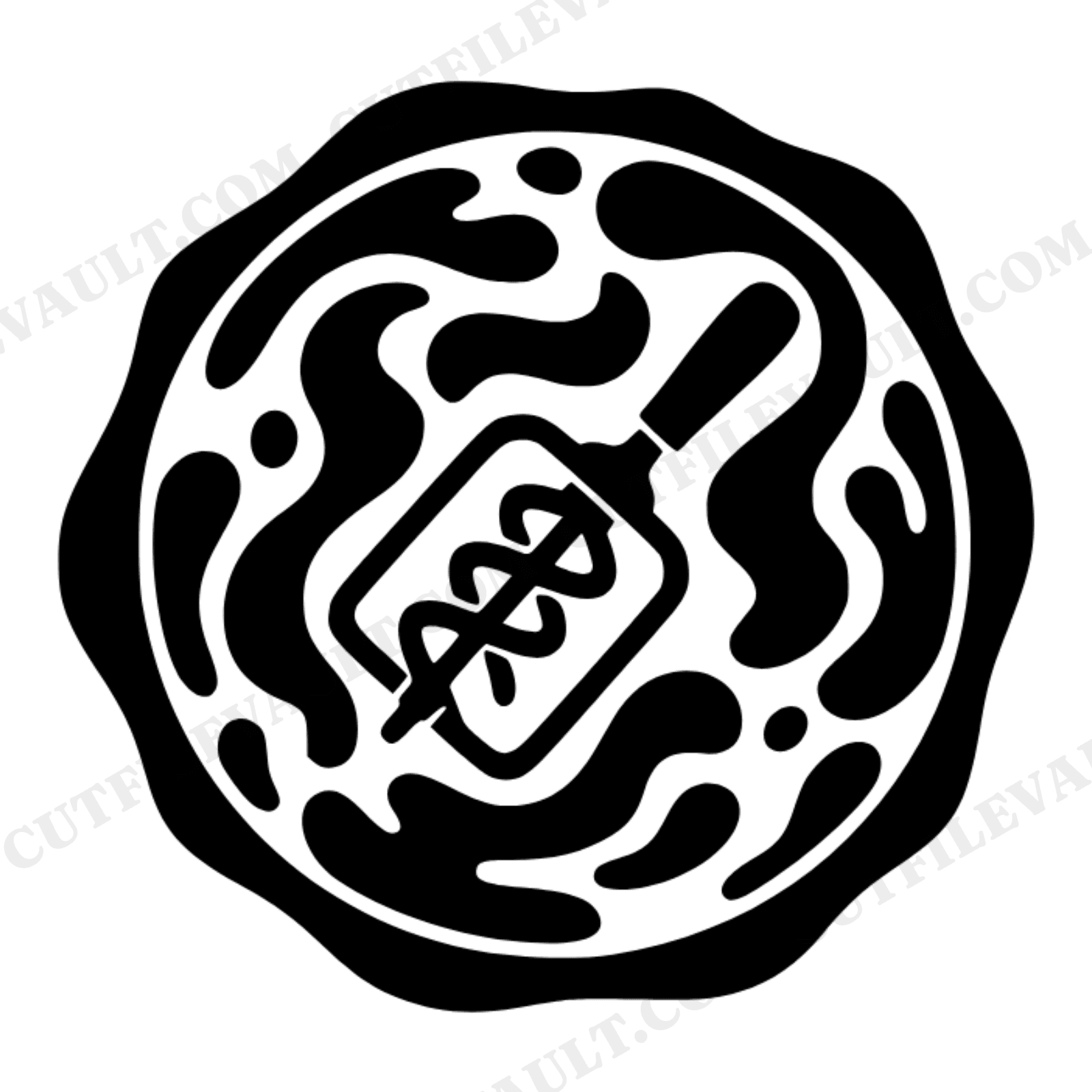 Vintage Ice Cream Dasher SVG PNG, Wax Seal Emblem Cut File, Retro Kitchen Culinary Crafter Design, view 1