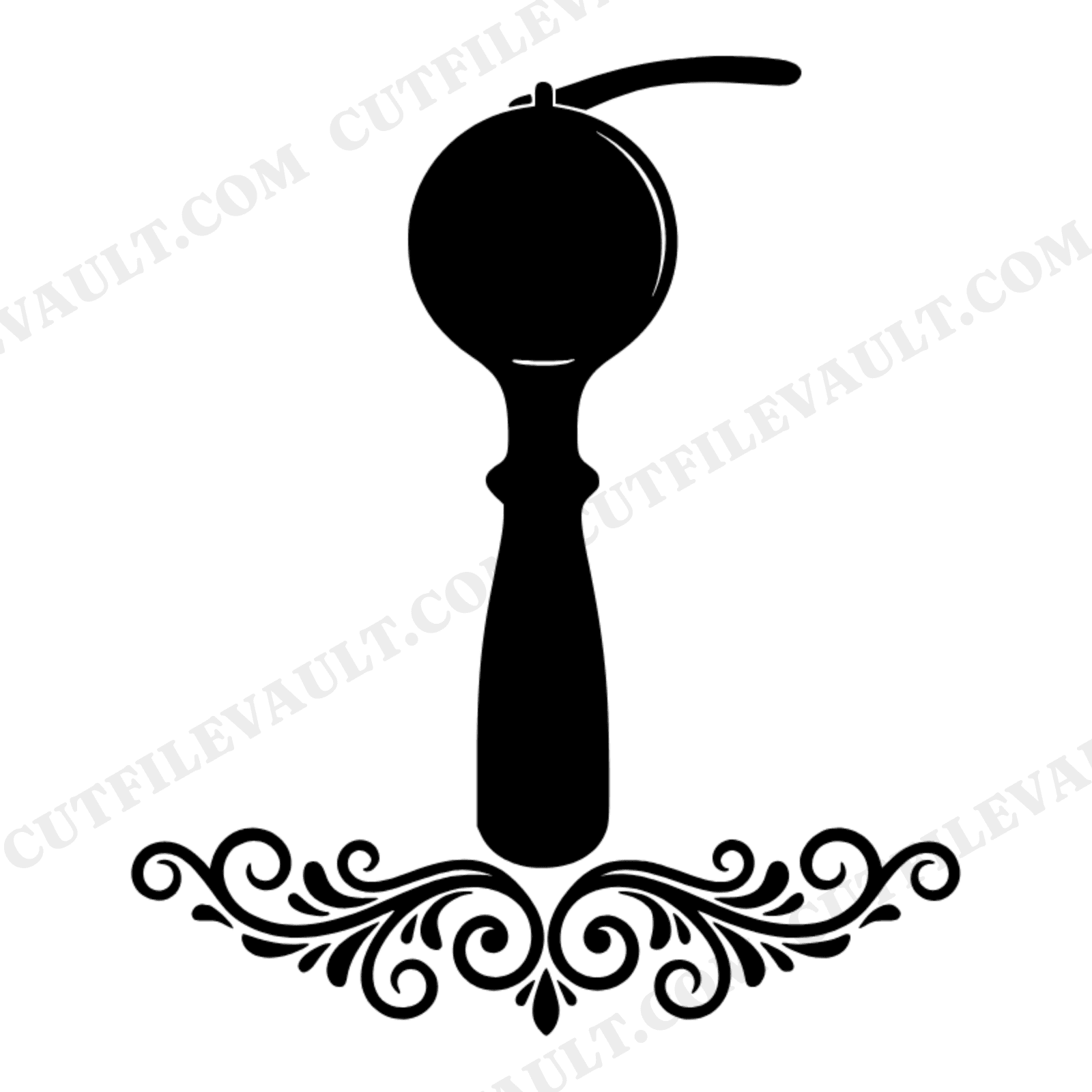 Vintage Ice Cream Scoop SVG PNG, Botanical Swirl Shadow, Retro Kitchen Cut File, Summer Craft Design, view 1