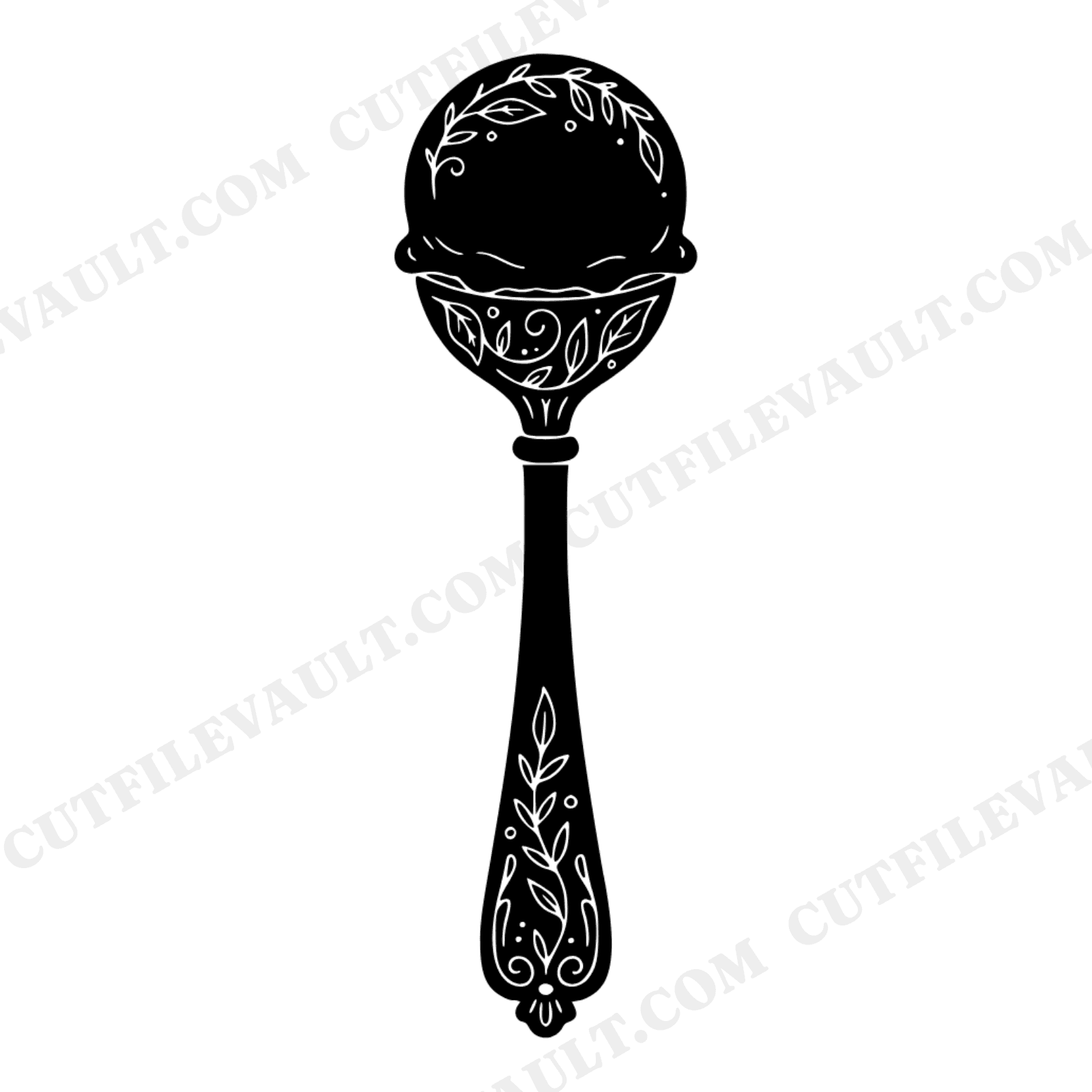 Vintage Ice Cream Scoop SVG PNG, Hand Drawn Ice Cream Utensil Cut File, National Ice Cream Day SVG, view 1