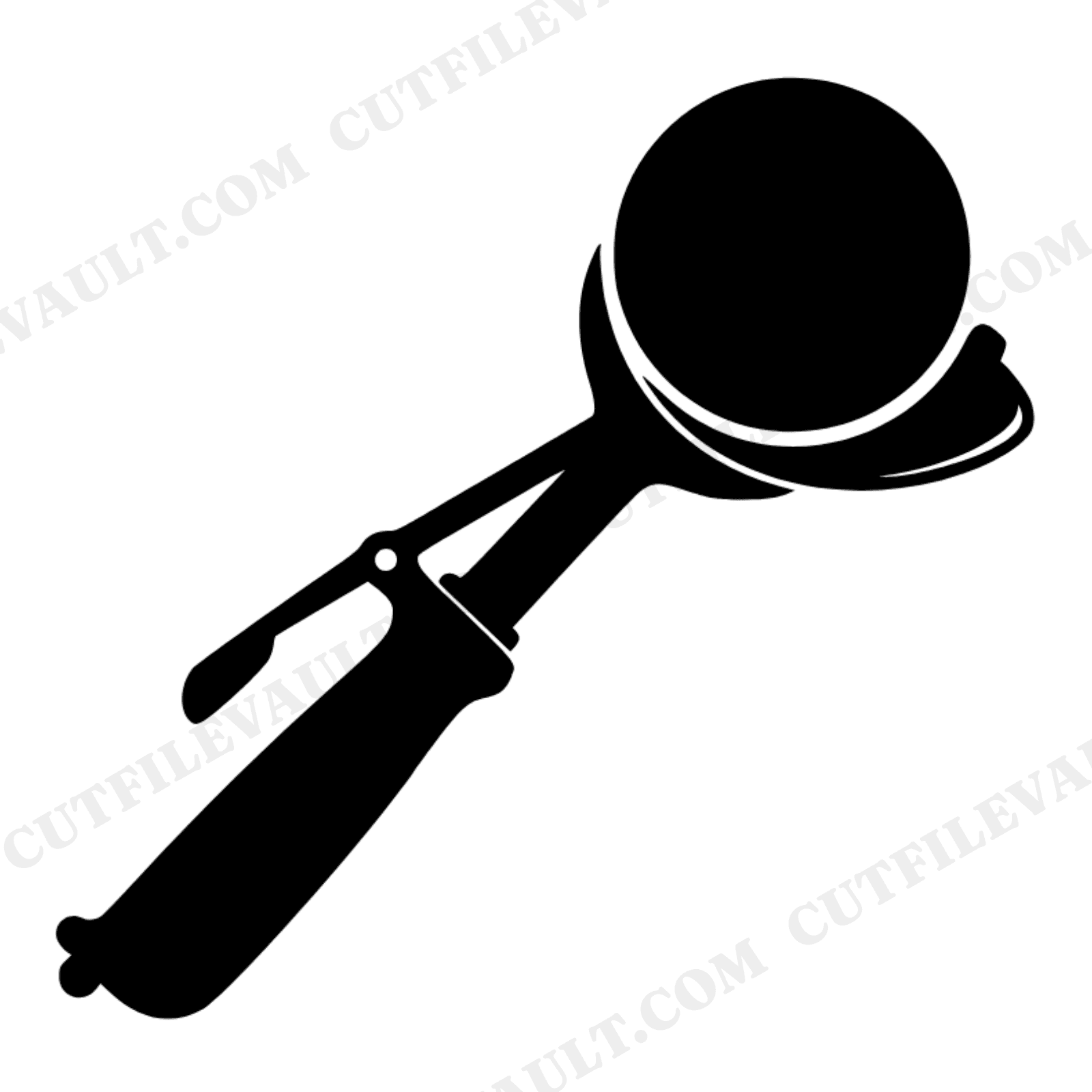 Vintage Ice Cream Scoop SVG PNG, Retro 1950s Diner Scoop Cut File, National Ice Cream Day Clipart, view 1