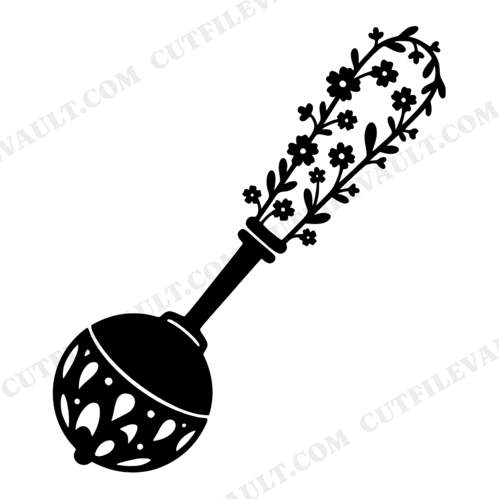 Vintage Ice Cream Scooper SVG PNG, Cottagecore Floral Kitchen Utensil Cut File, Farmhouse Decor, view 1