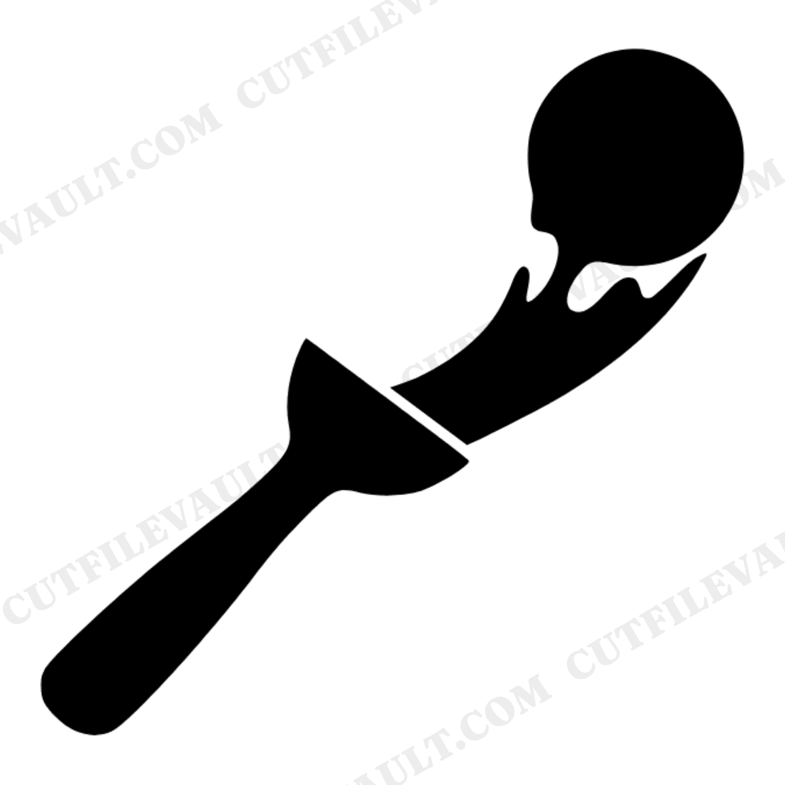 Vintage Ice Cream Scooper SVG PNG, Mid Action Motion Scoop, National Ice Cream Day Cut File, view 1