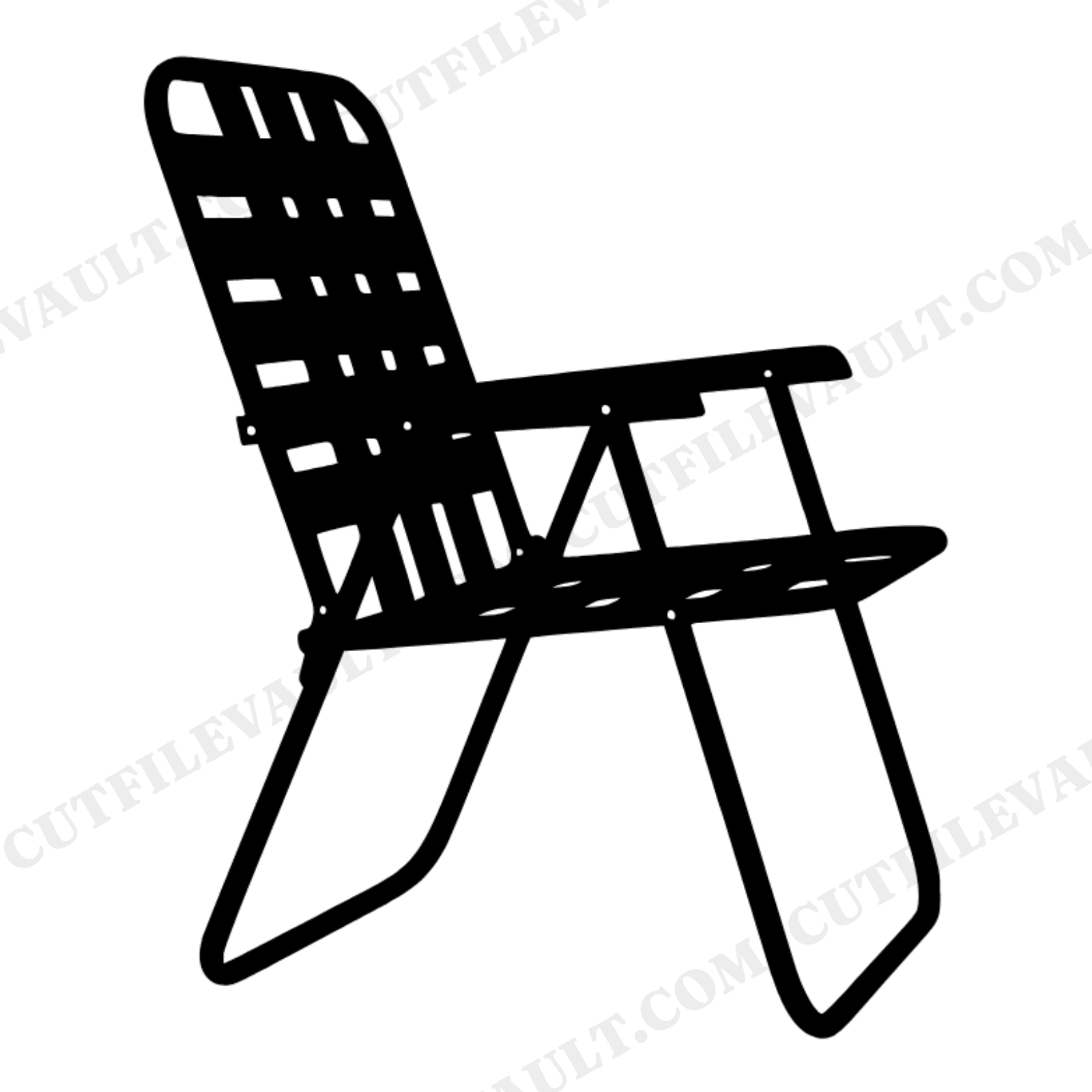 Vintage Lawn Chair SVG PNG, Fourth of July Parade Chair Silhouette, Retro Americana Summer Cut File, view 1
