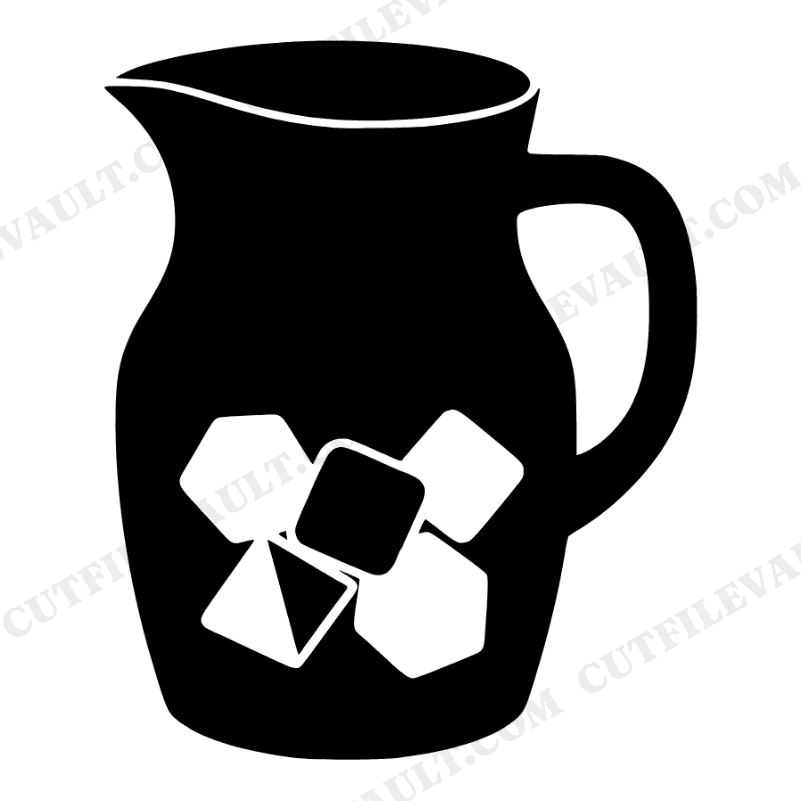 Vintage Lemonade Pitcher SVG PNG, Brutalist Summer Drink Cut File, Ice Cubes Retro Design, view 1