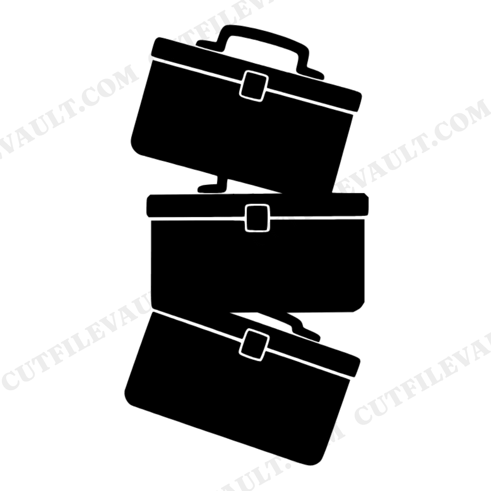 Vintage Lunchbox Stack SVG PNG, Retro Back to School Cut File, Nostalgic Lunch Box Silhouette, view 1