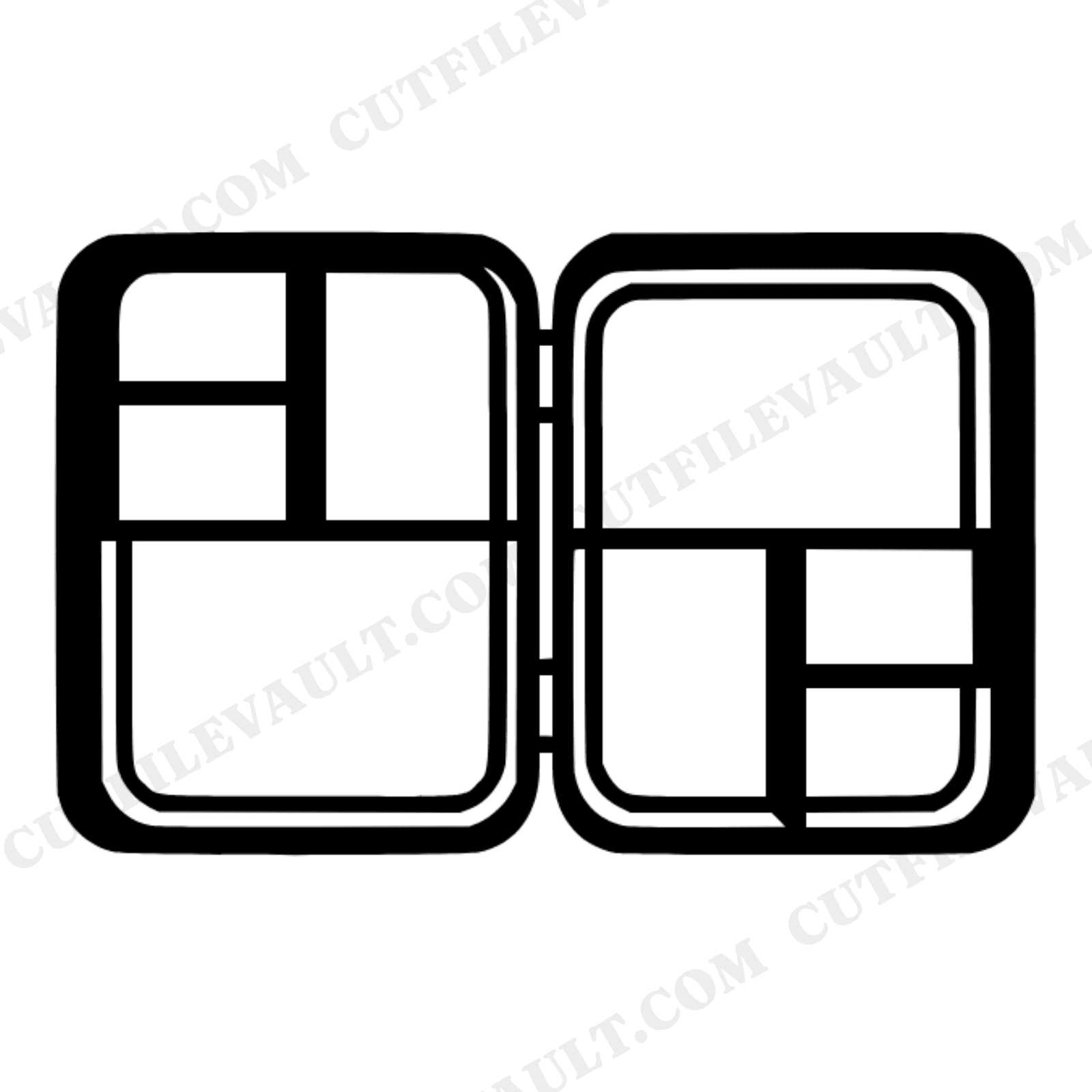 Vintage Metal Lunchbox SVG PNG, Retro 1950s Lunchbox Opened Flat Aerial View, Back to School SVG, view 1